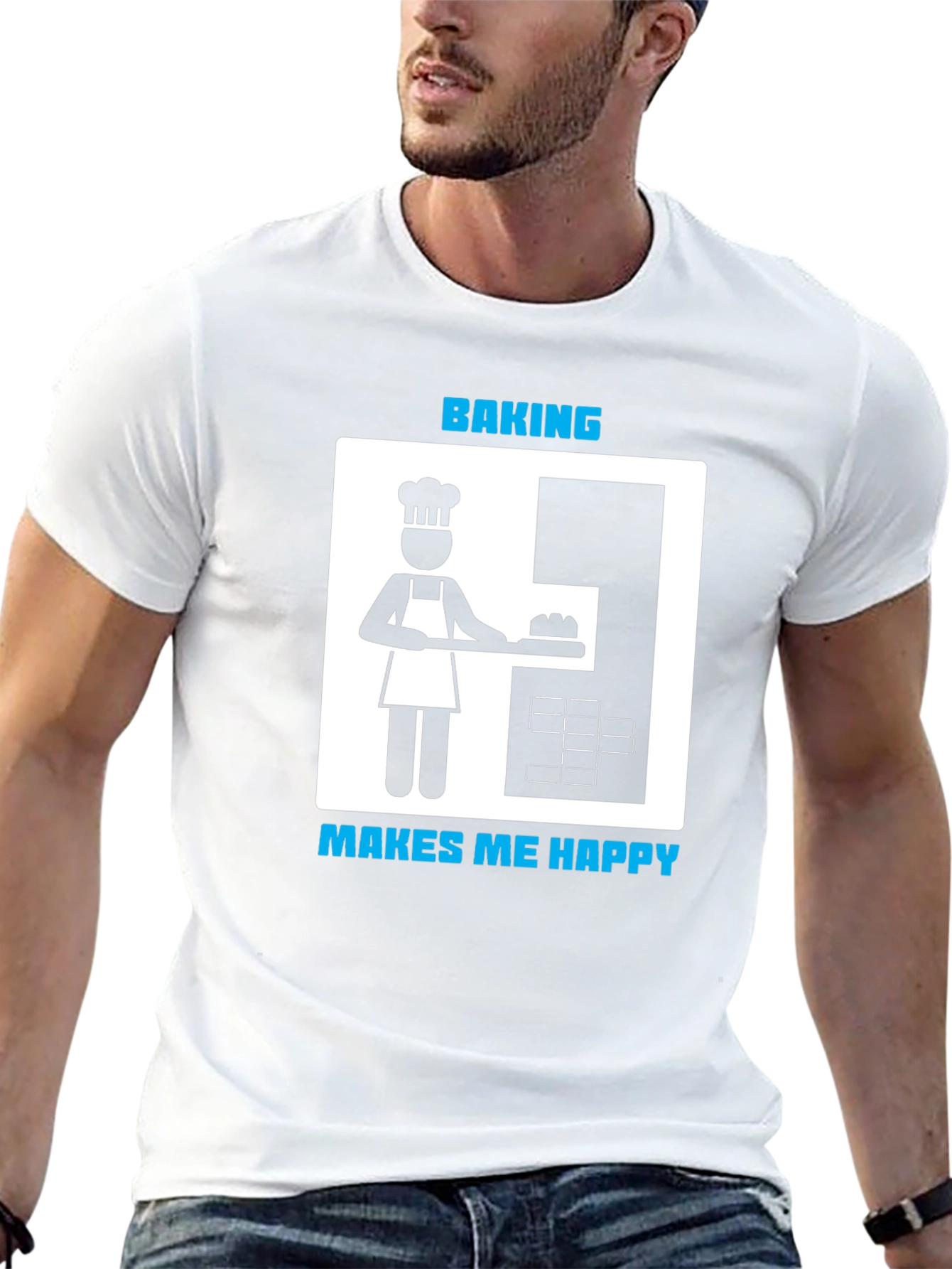 Baking Makes Me Happy T-Shirt - Funny Baker Tee - 13