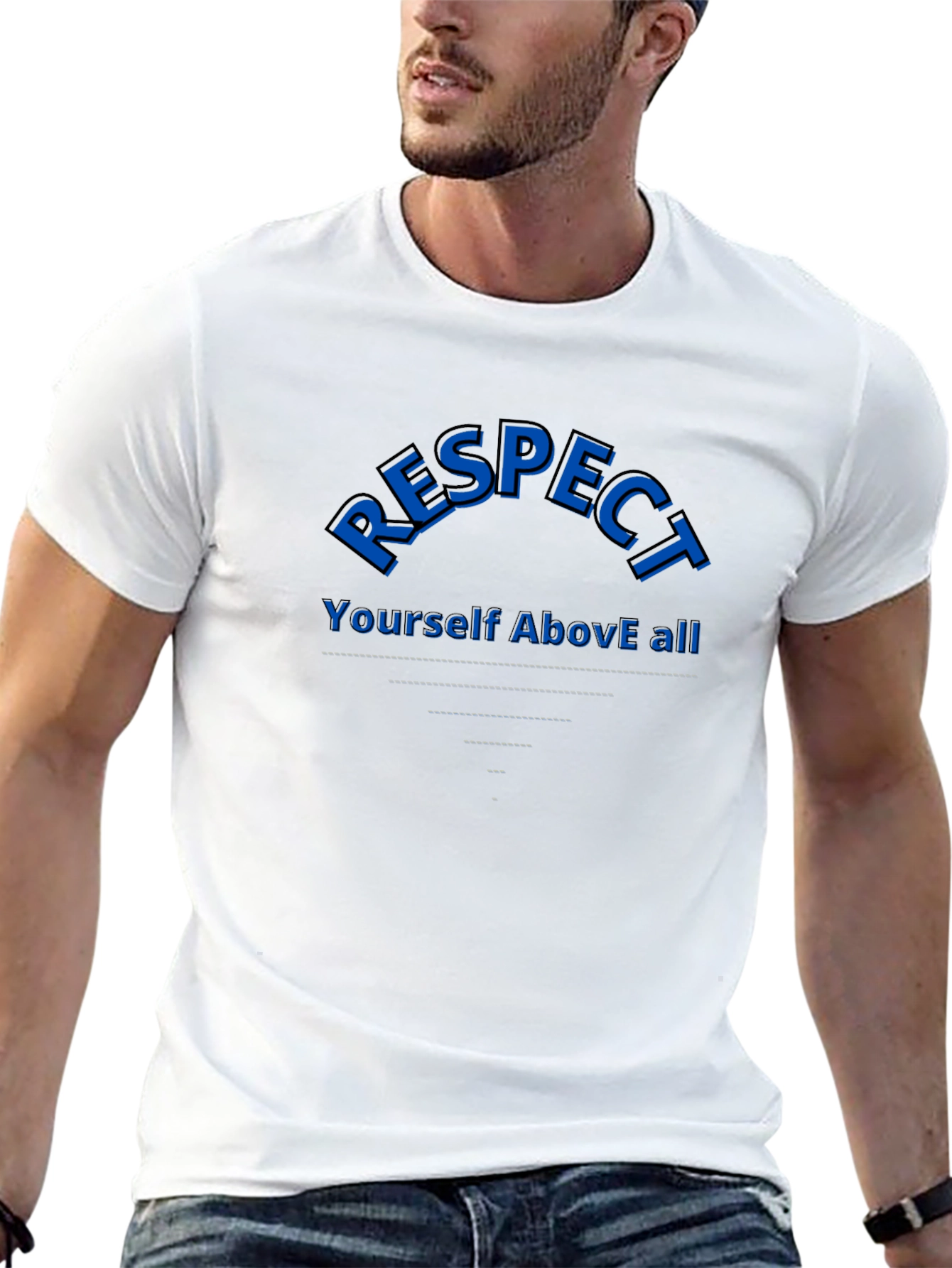 Black Respect Yourself T-Shirt - Motivational Design view 13