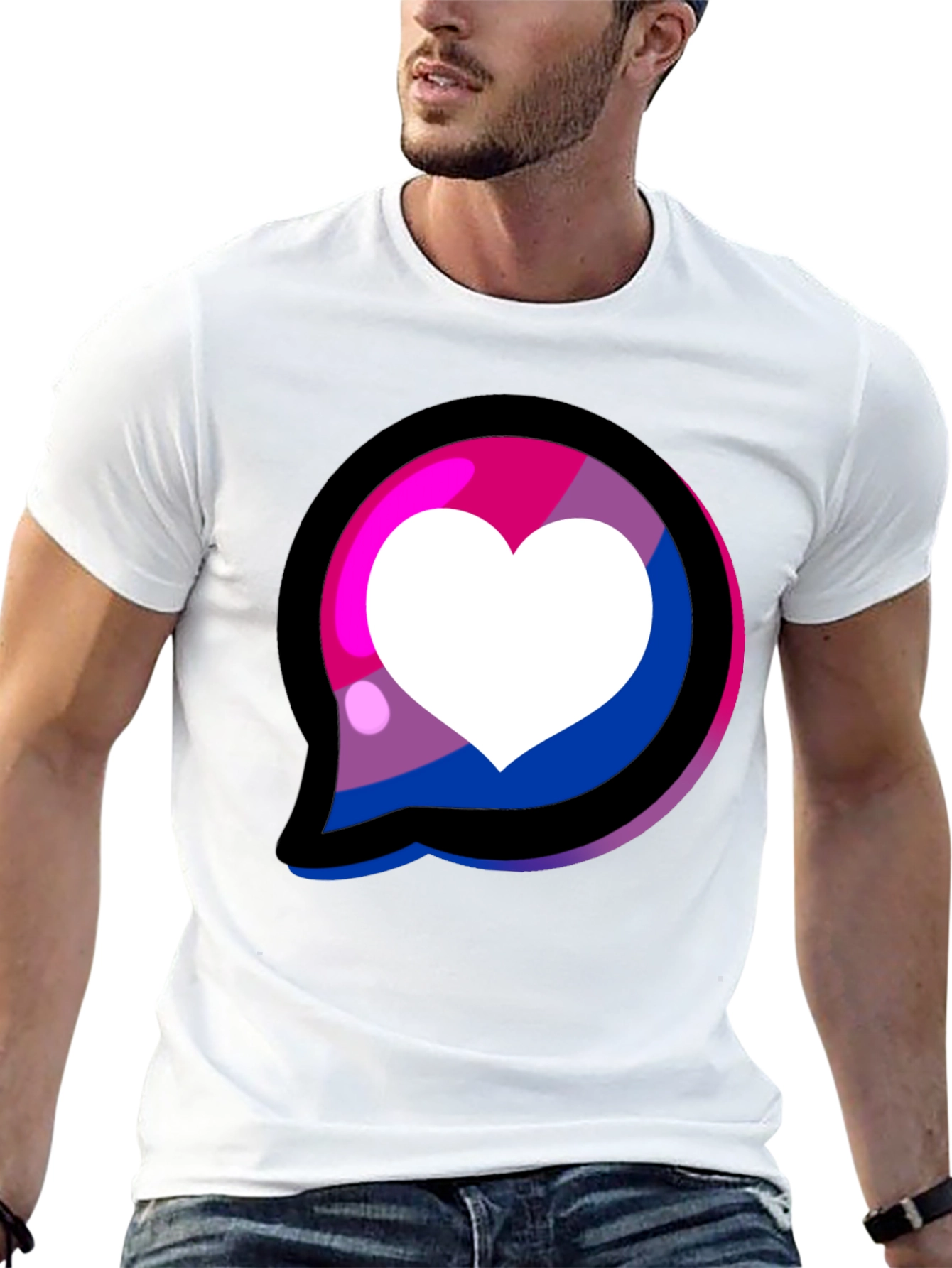 Black Bisexual Pride Heart T-Shirt view 13