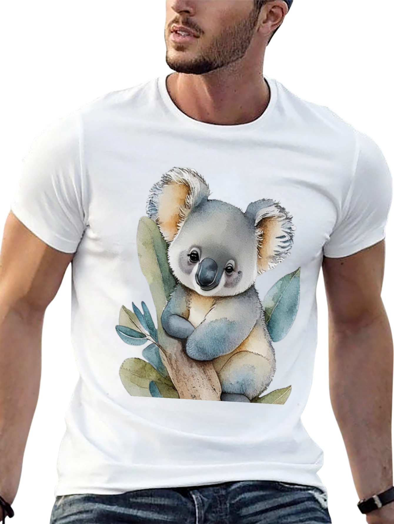 Black Cute Koala Bear Graphic T-Shirt view 13