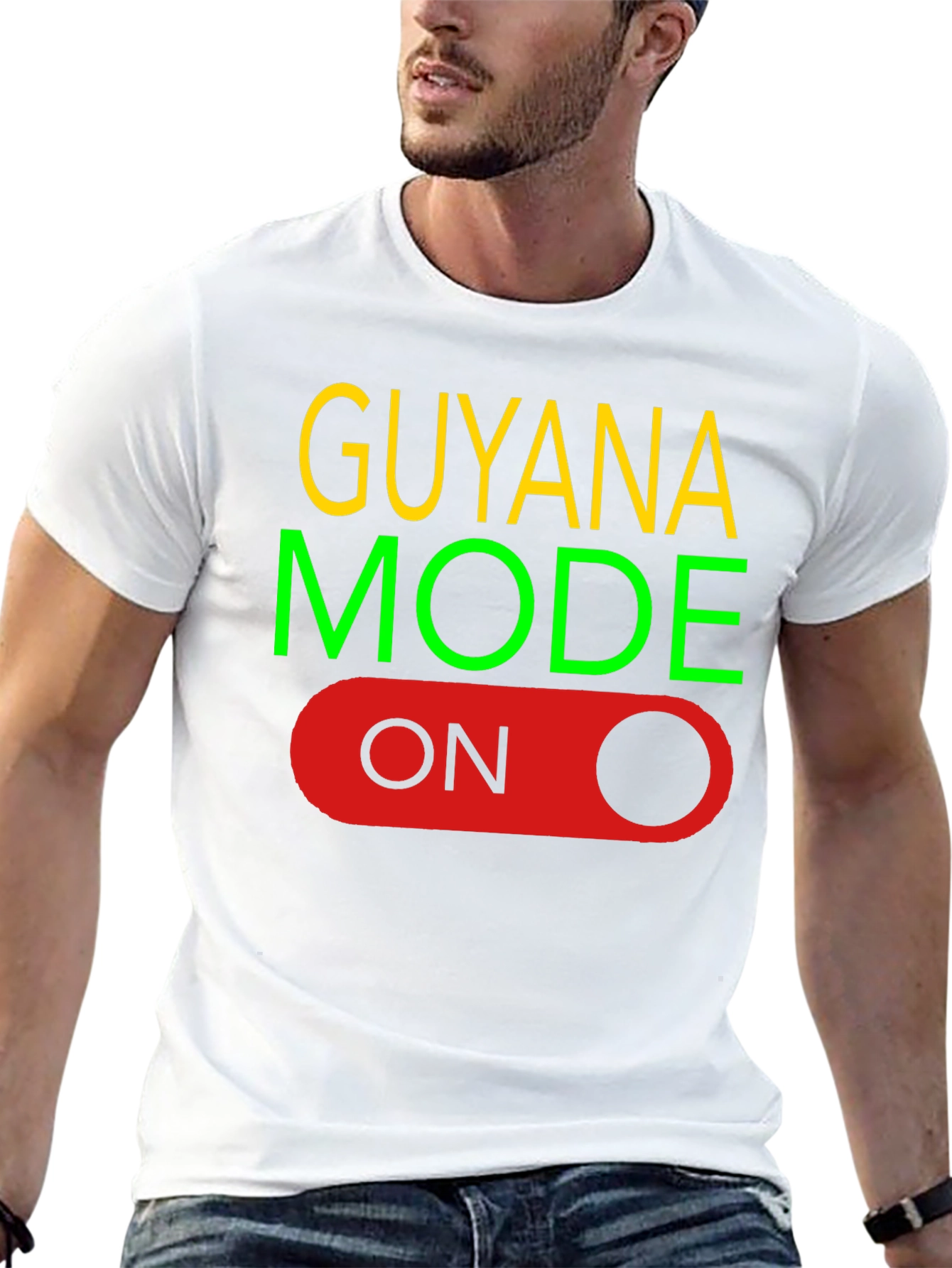 Black Guyana Mode On Black T-Shirt view 13