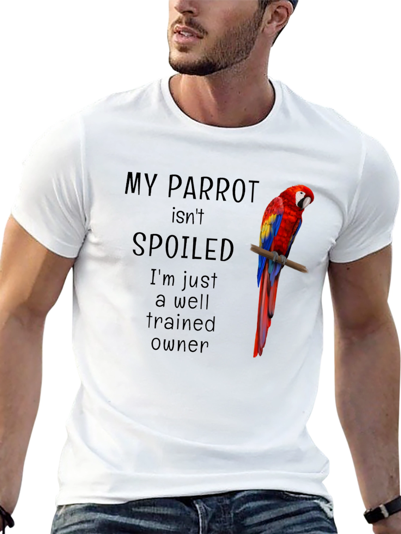 Black My Parrot Isn't Spoiled T-Shirt view 13