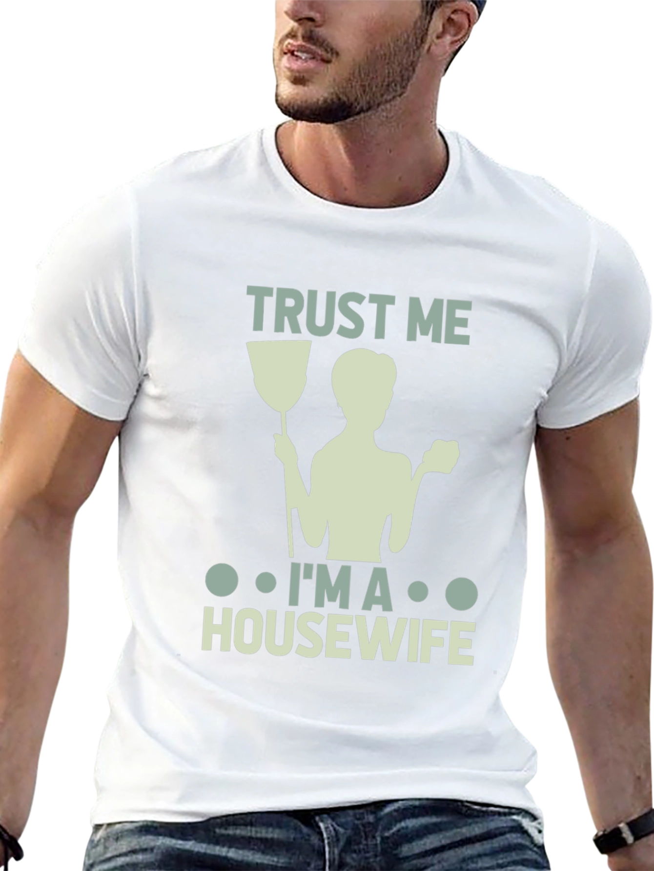 Black Trust Me I'm a Housewife T-Shirt view 13