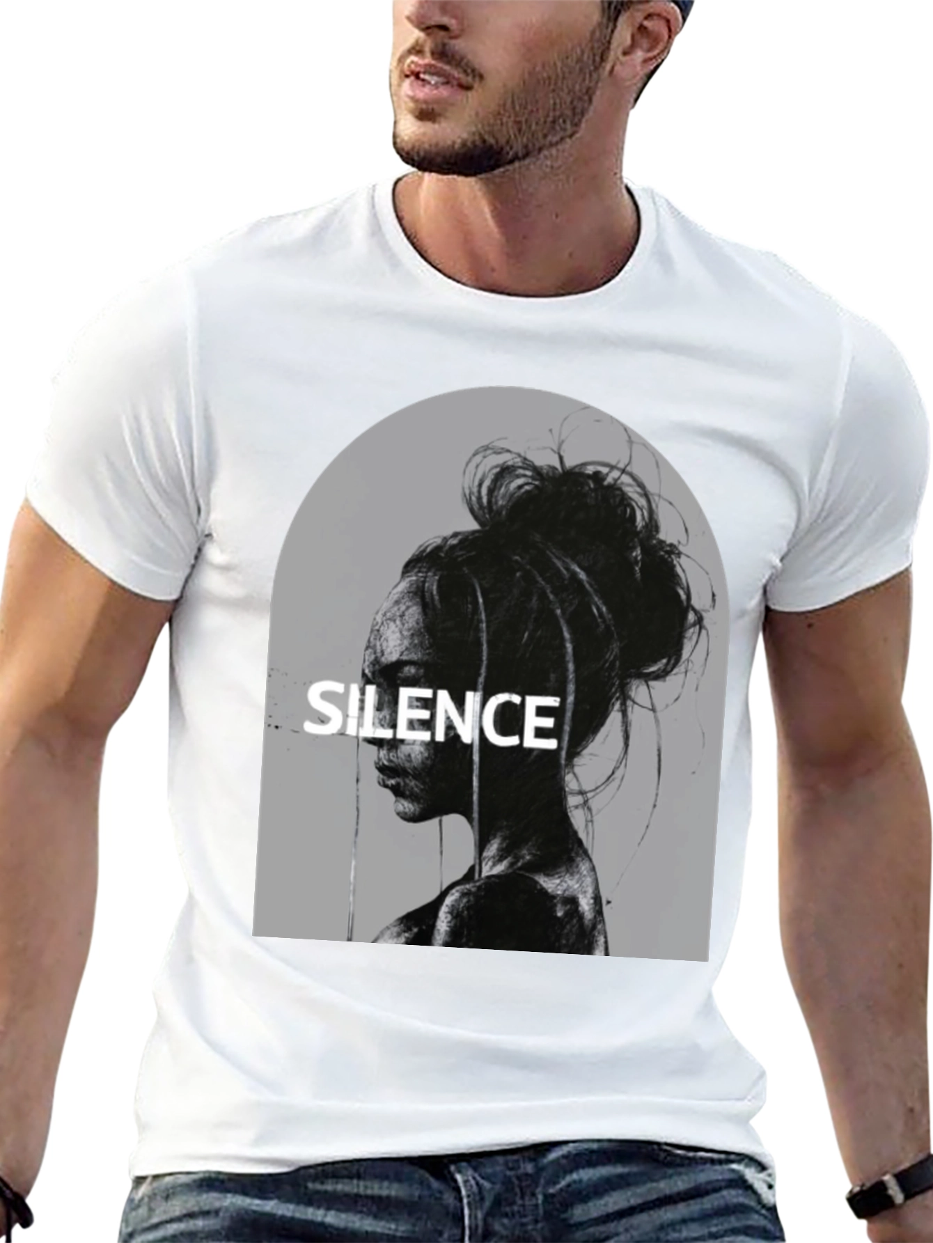 Black Silence Graphic T-Shirt - Stylish Unisex Tee view 13
