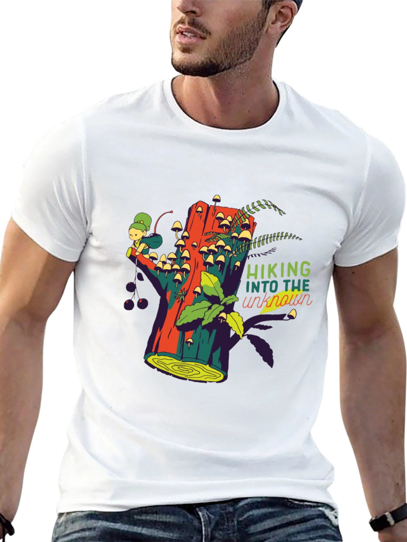 Black Hiking Into The Unknown Graphic Tee view 13