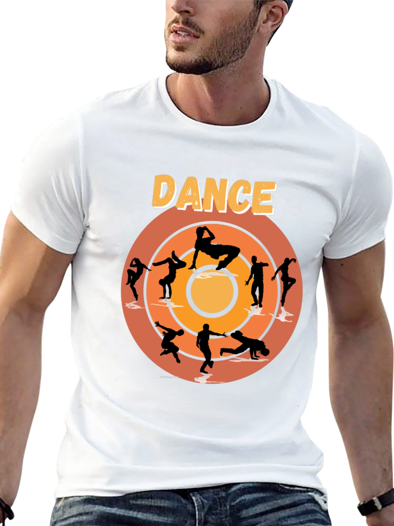 Black Dance Silhouette Graphic Tee - Stylish Cotton T-Shirt view 13