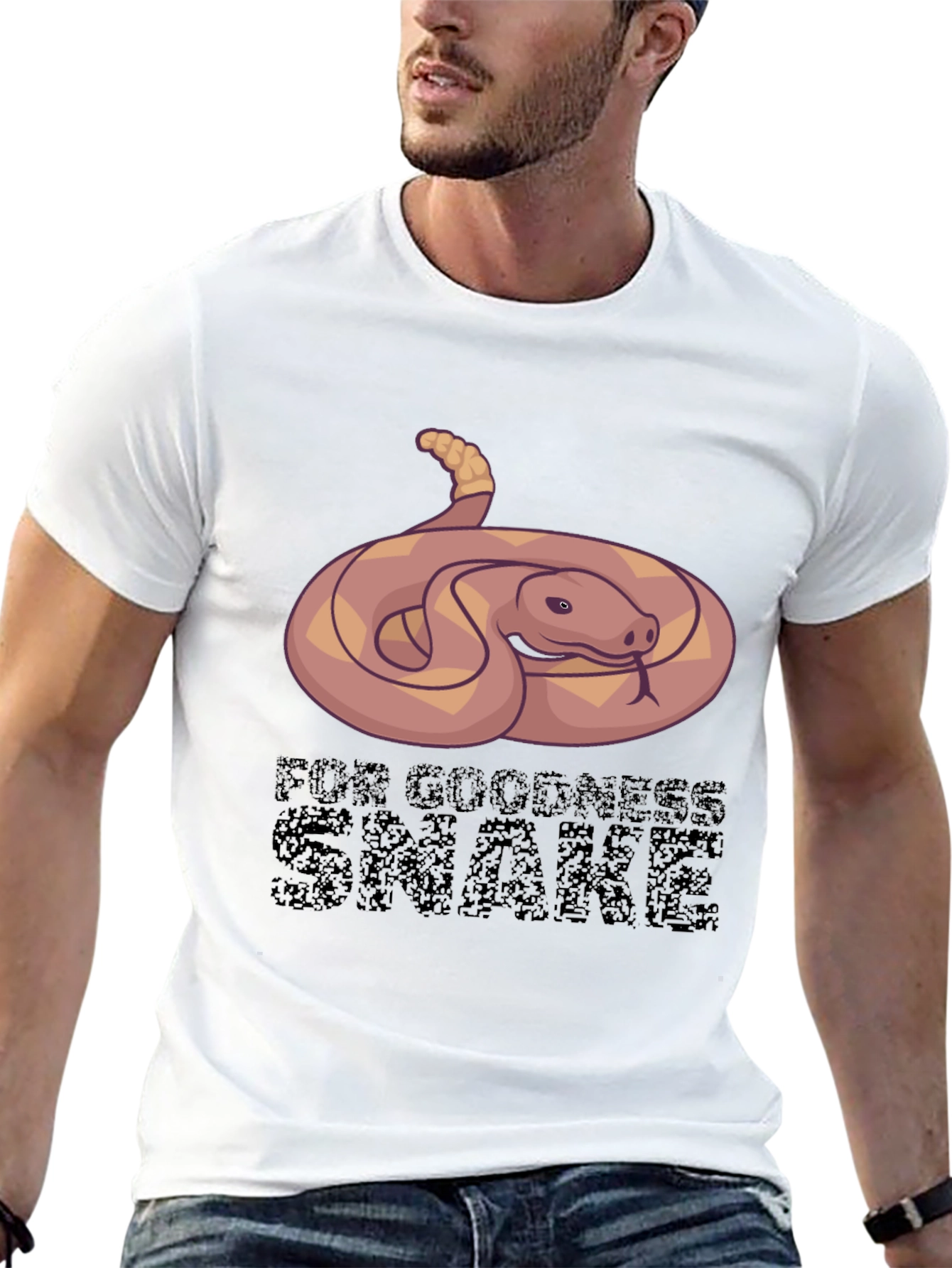 Black Funny Snake Graphic Tee - For Goodness Snake T-Shirt view 13