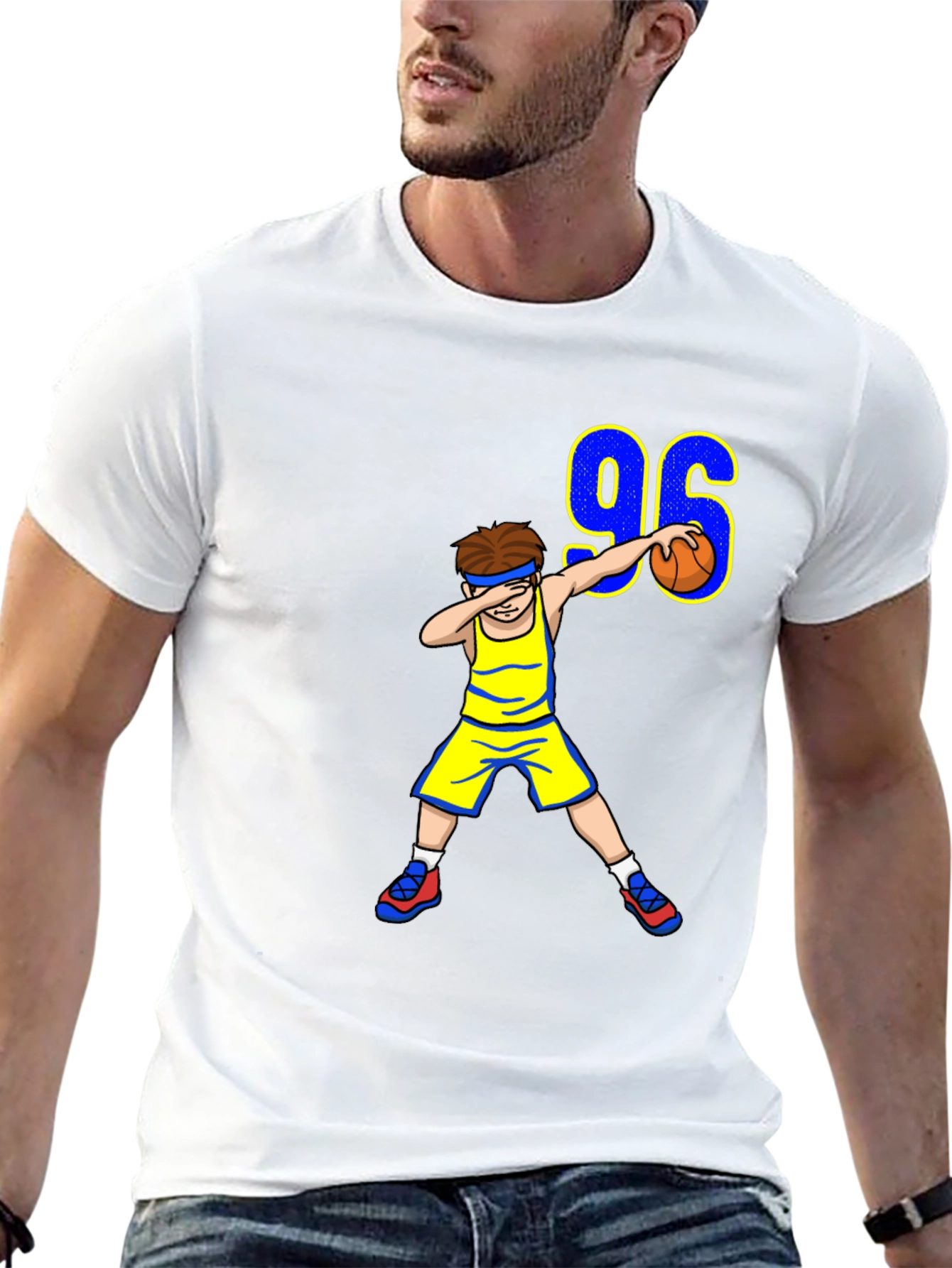 Black Dabbing Basketball Player 96 T-Shirt view 13