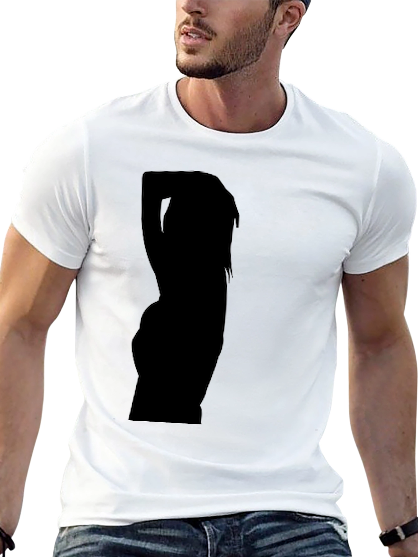 Black Men's Black Graphic Tee view 13