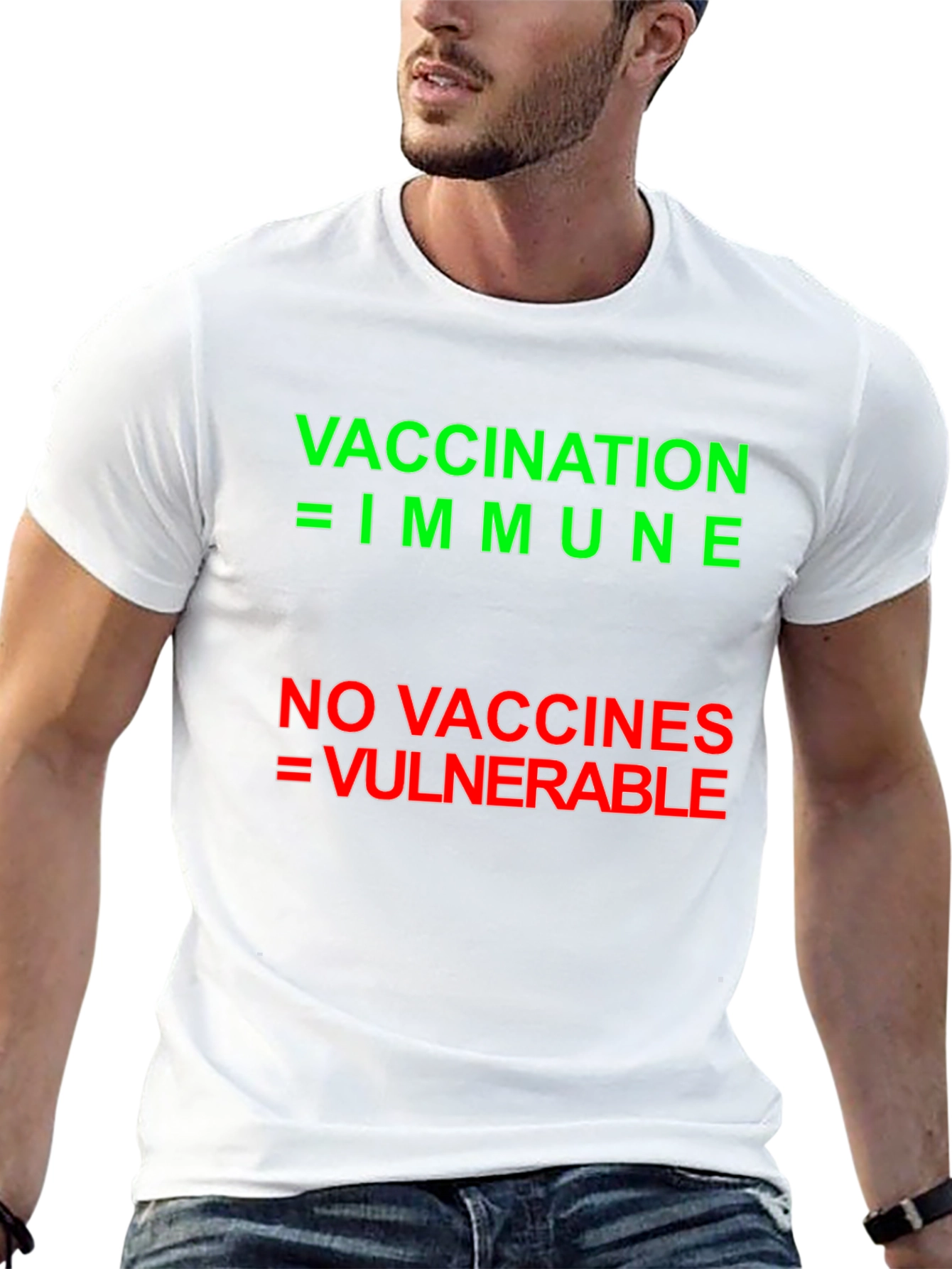 Black Vaccination Message Tee - Immune vs Vulnerable Black T-Shirt view 13
