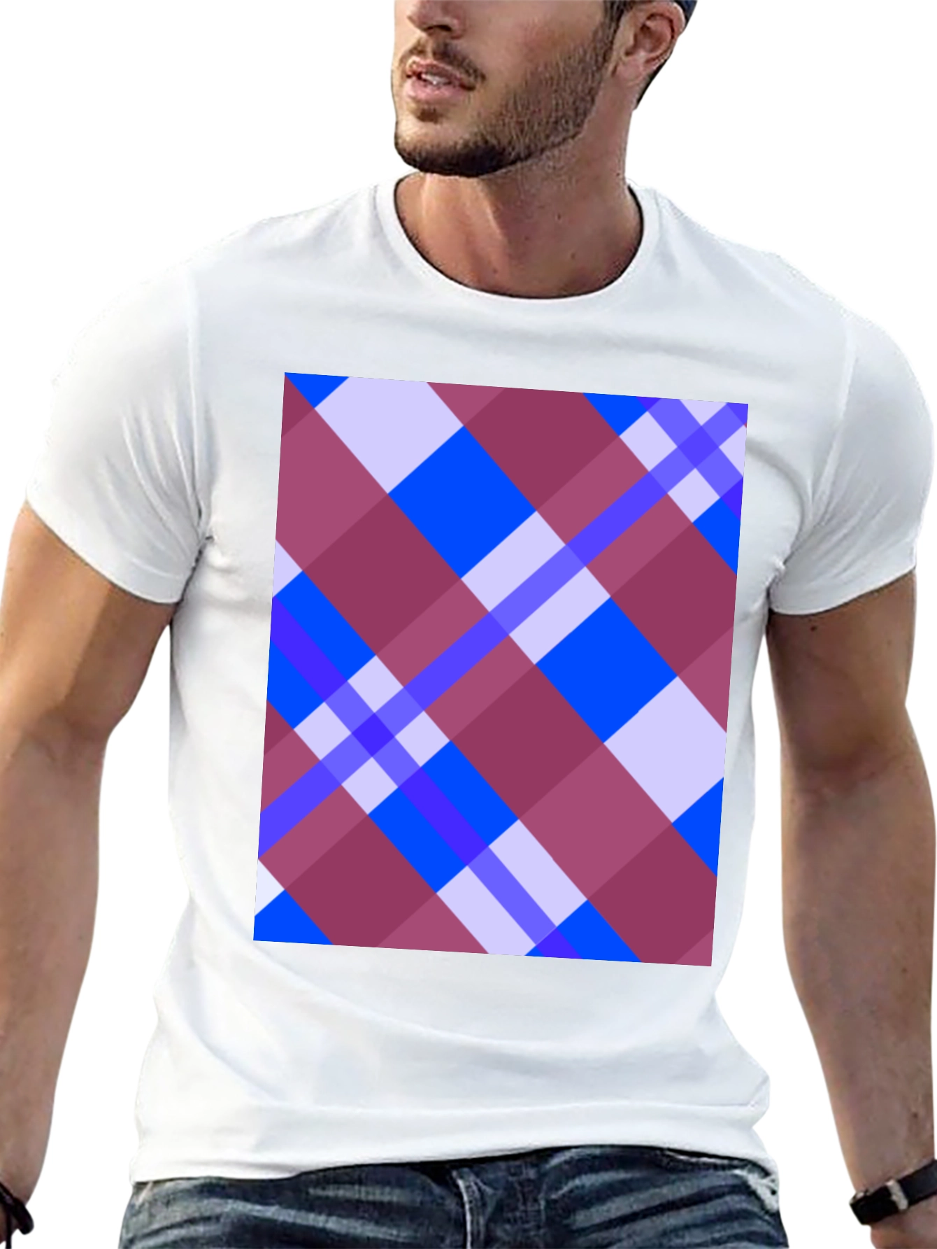 Black Plaid Graphic Tee - Modern Design, Comfortable Fit view 13