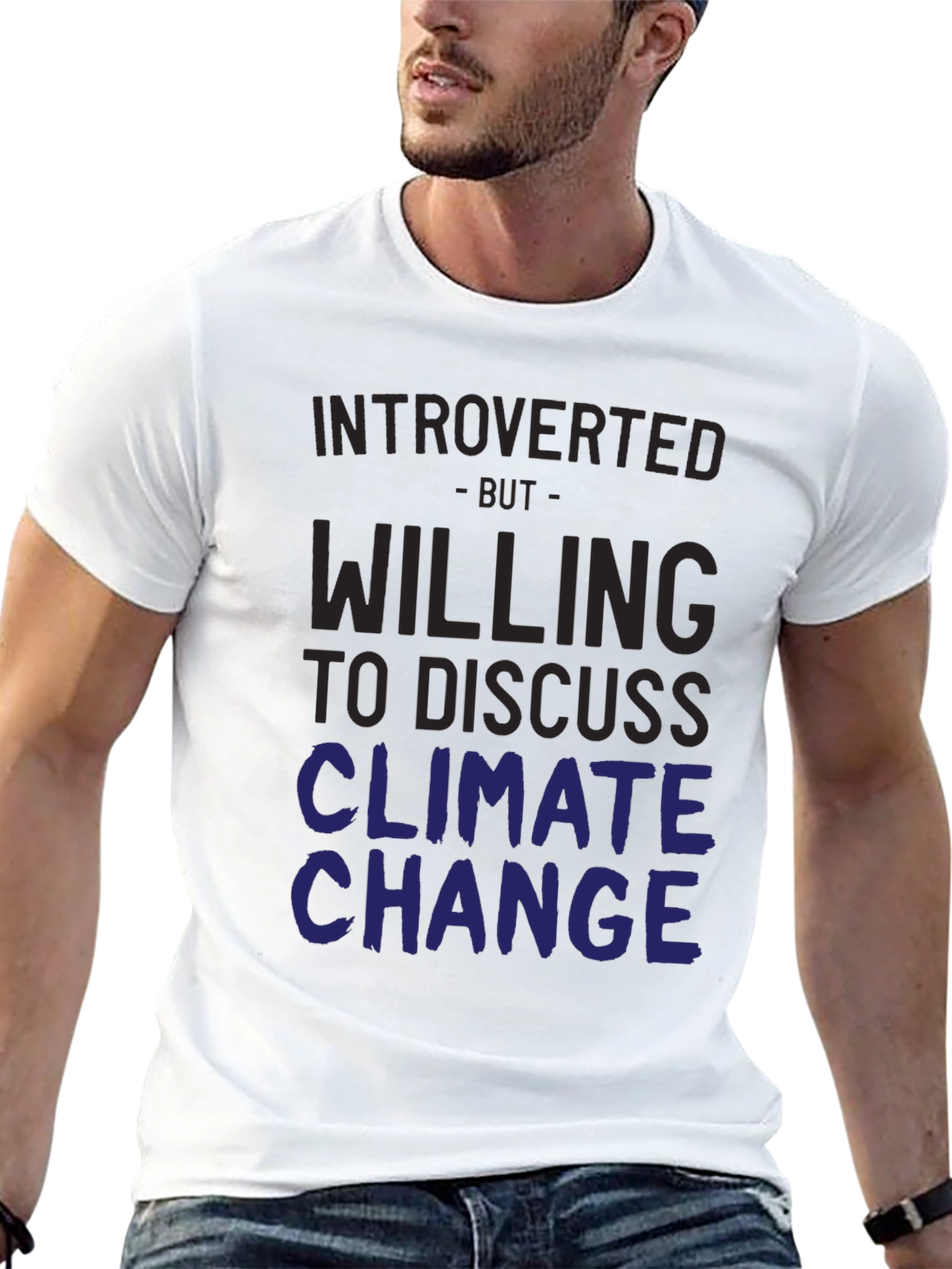 Black Introverted Climate Change T-Shirt view 13