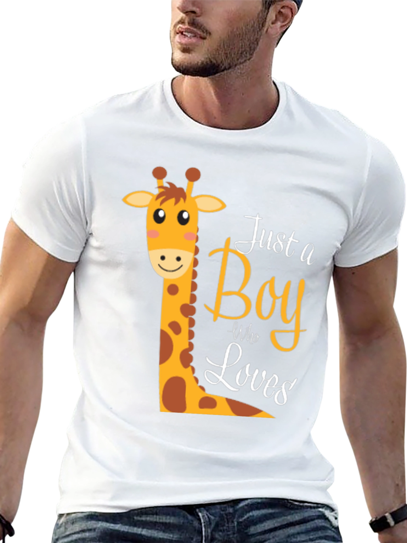 Black Boy Giraffe Graphic T-Shirt - Fun & Stylish Tee view 13