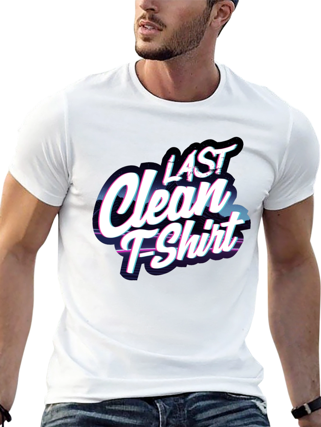 Black Last Clean T-Shirt - Funny Graphic Tee view 13