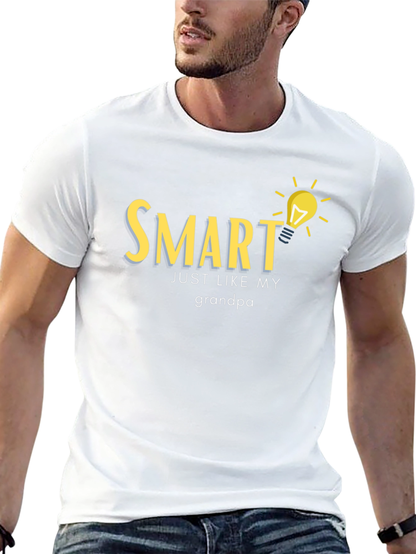 Black Smart Like Grandpa T-Shirt - Clever Design view 13