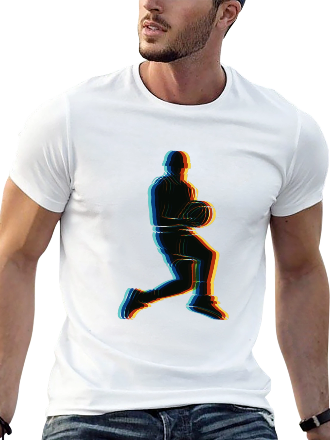 Black Basketball Player Graphic Tee - Retro Style view 13