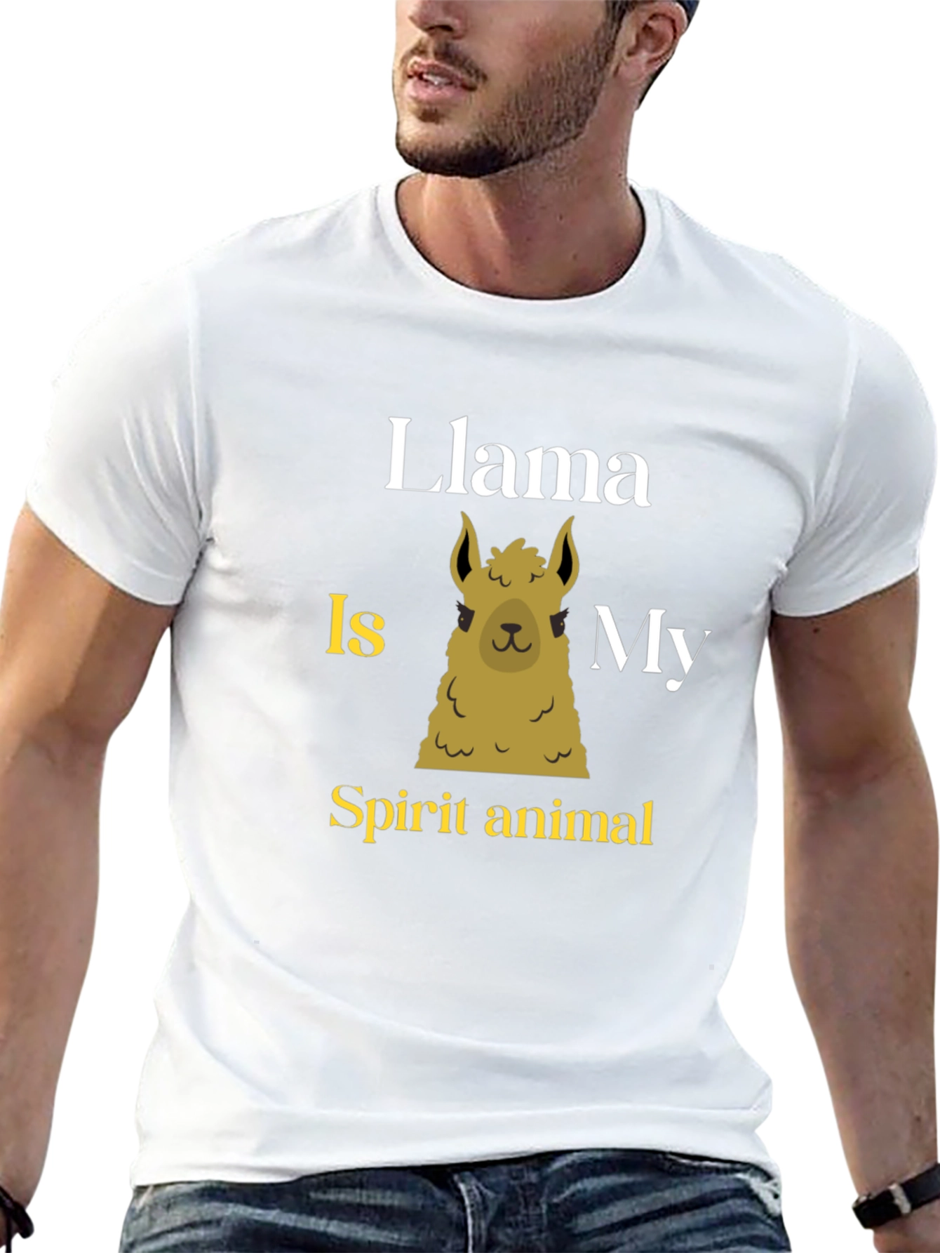 Black Llama Spirit Animal T-Shirt - Black Graphic Tee view 13