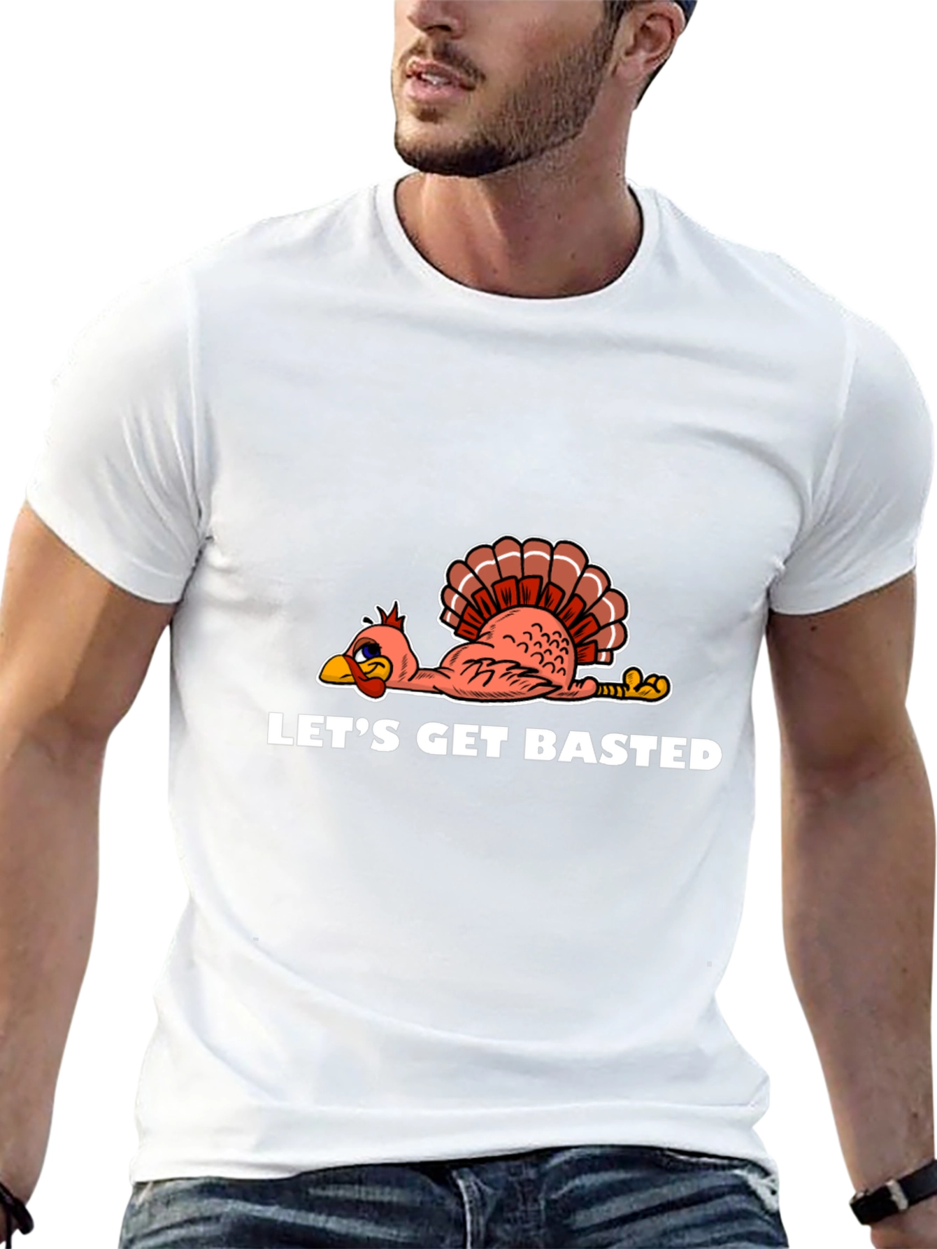 Black Let's Get Basted Turkey Thanksgiving T-Shirt view 13