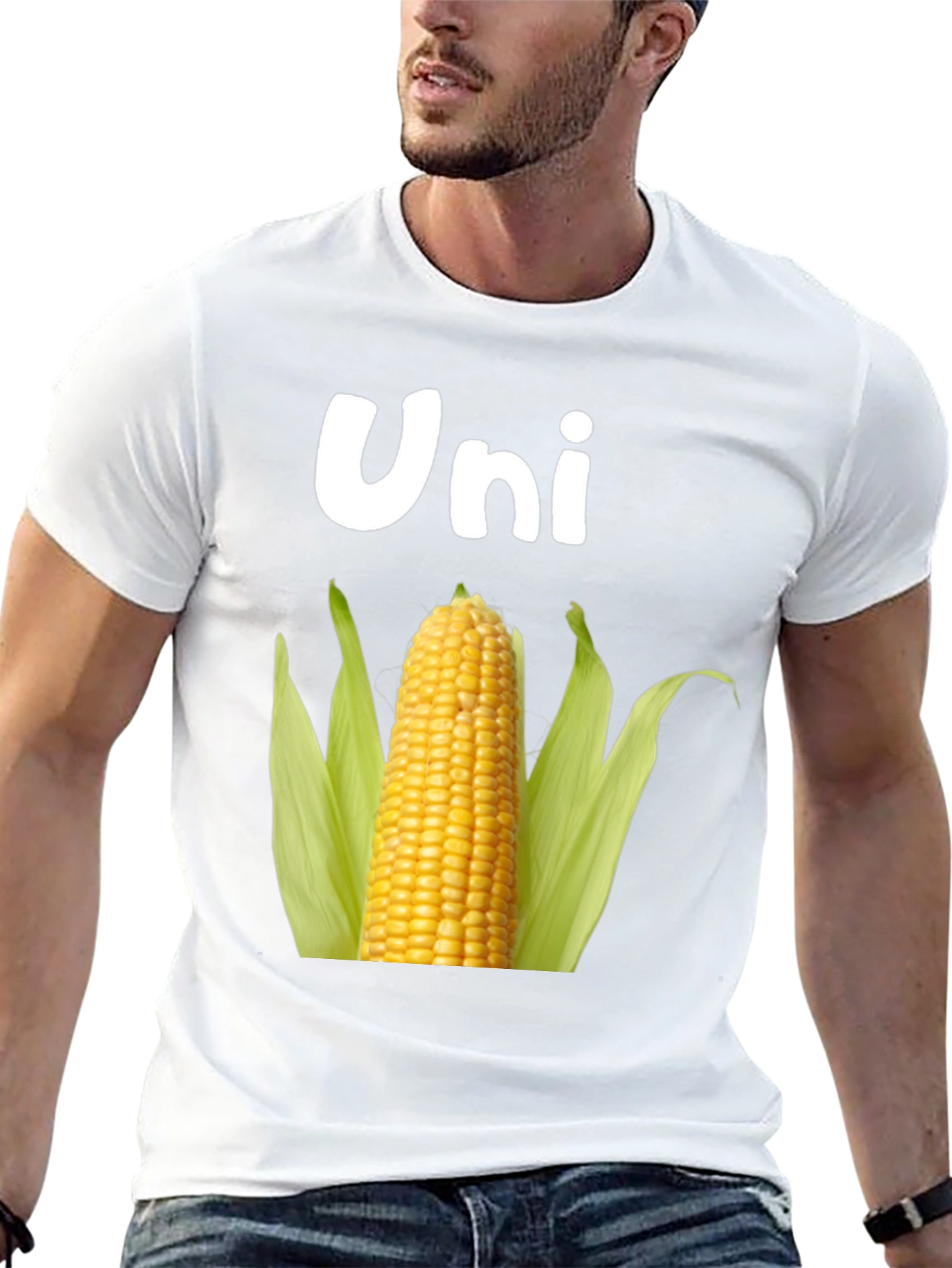 Black Uni Corn T-Shirt - Novelty Food Pun Tee view 13
