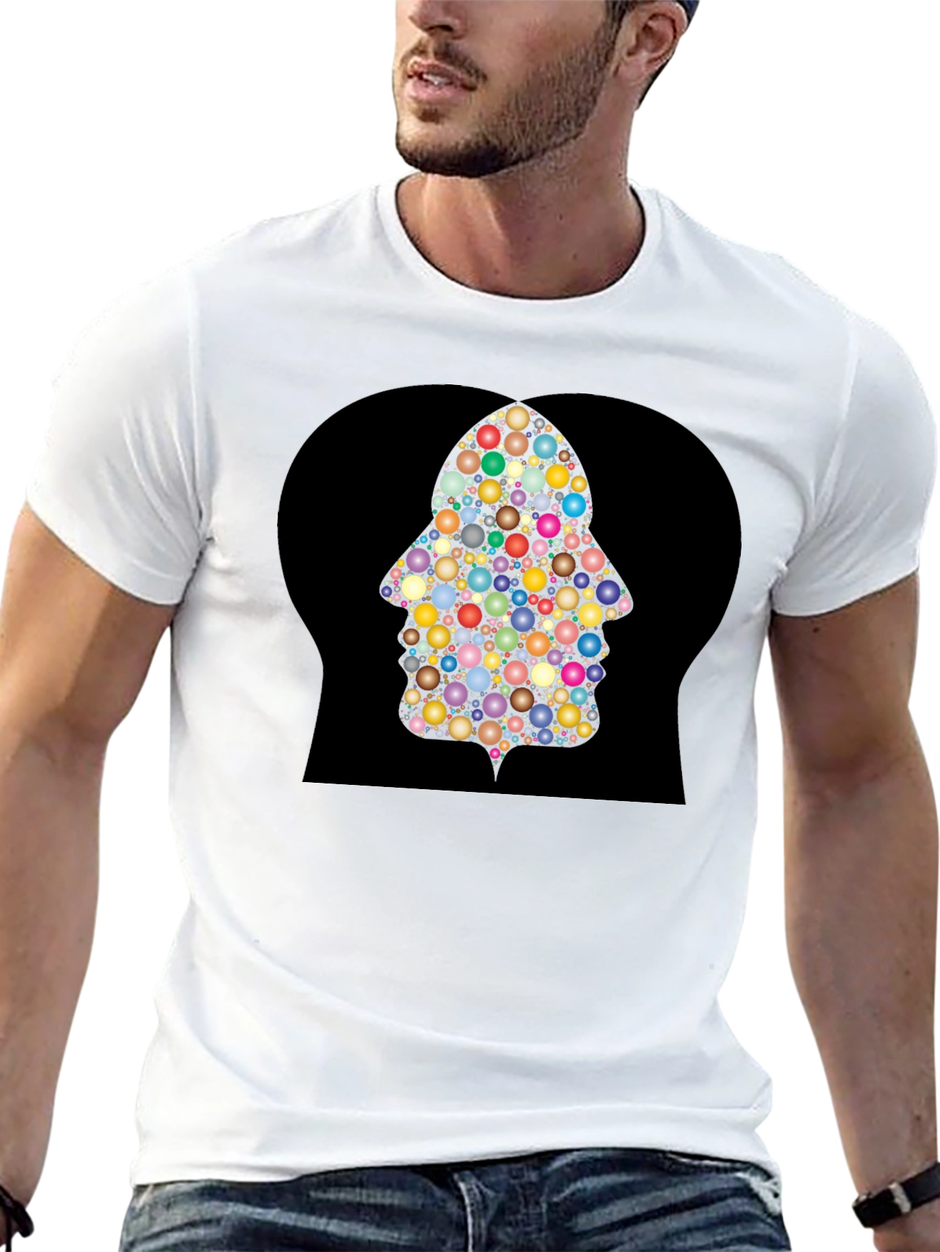 Black Bubble Hamsa Hand Graphic Tee - Black view 13