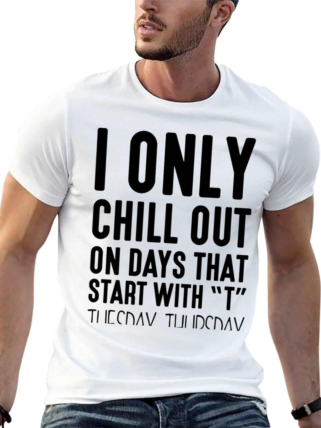 Black I Only Chill Out T-Shirt - Funny Weekend Tee view 13