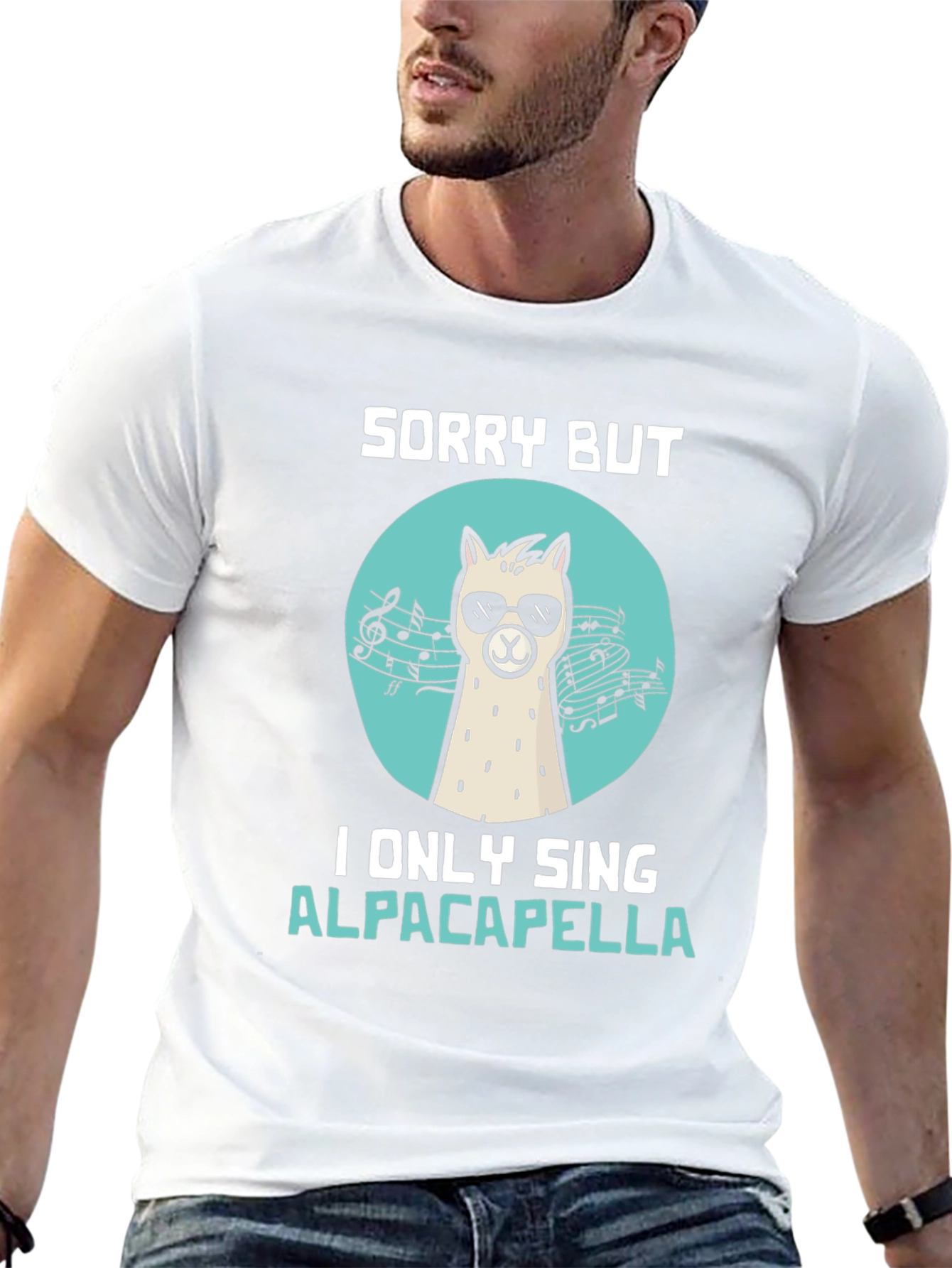 Black Alpaca-pella T-Shirt: Funny Music Lover Tee view 13