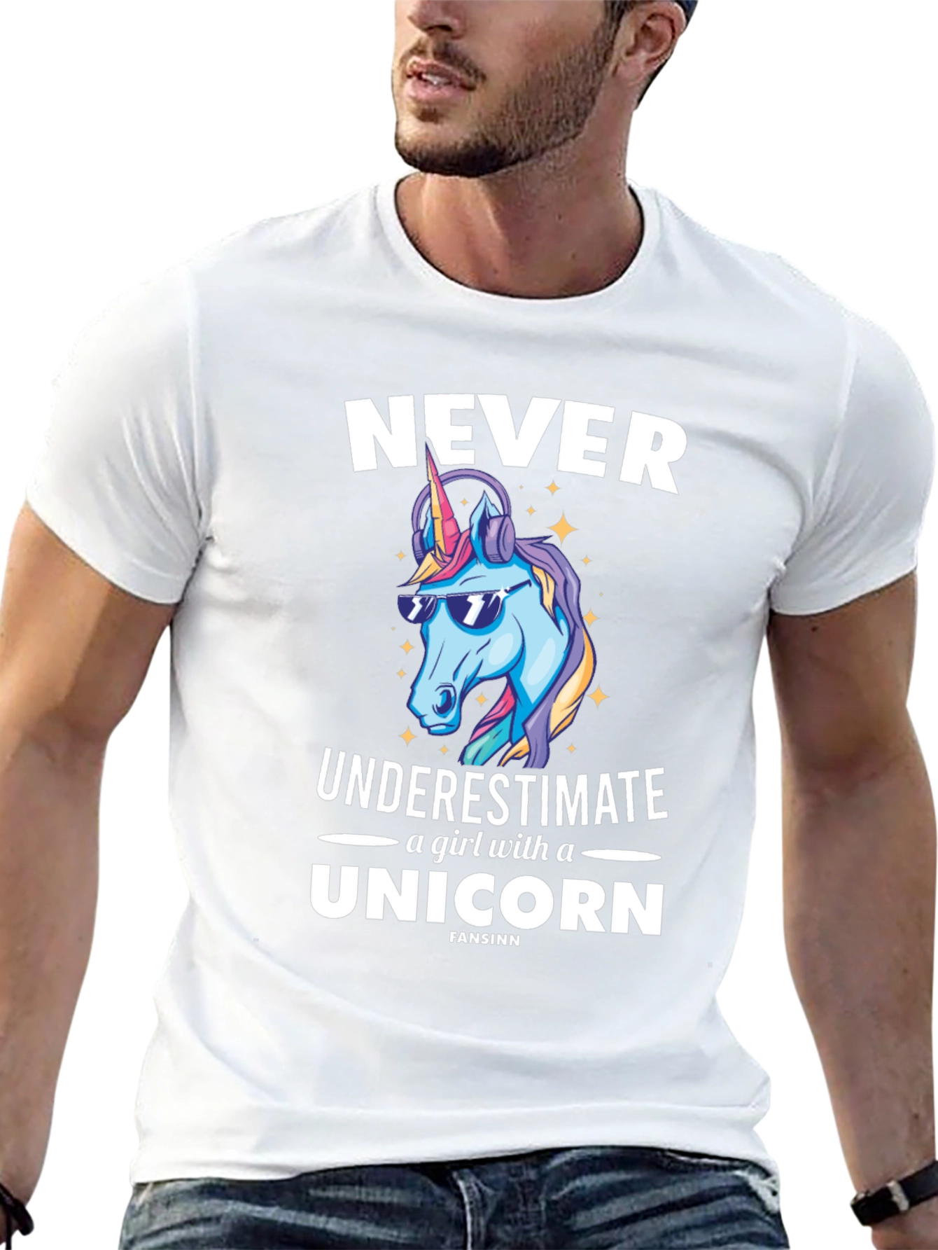 Black Never Underestimate Unicorn T-Shirt view 13