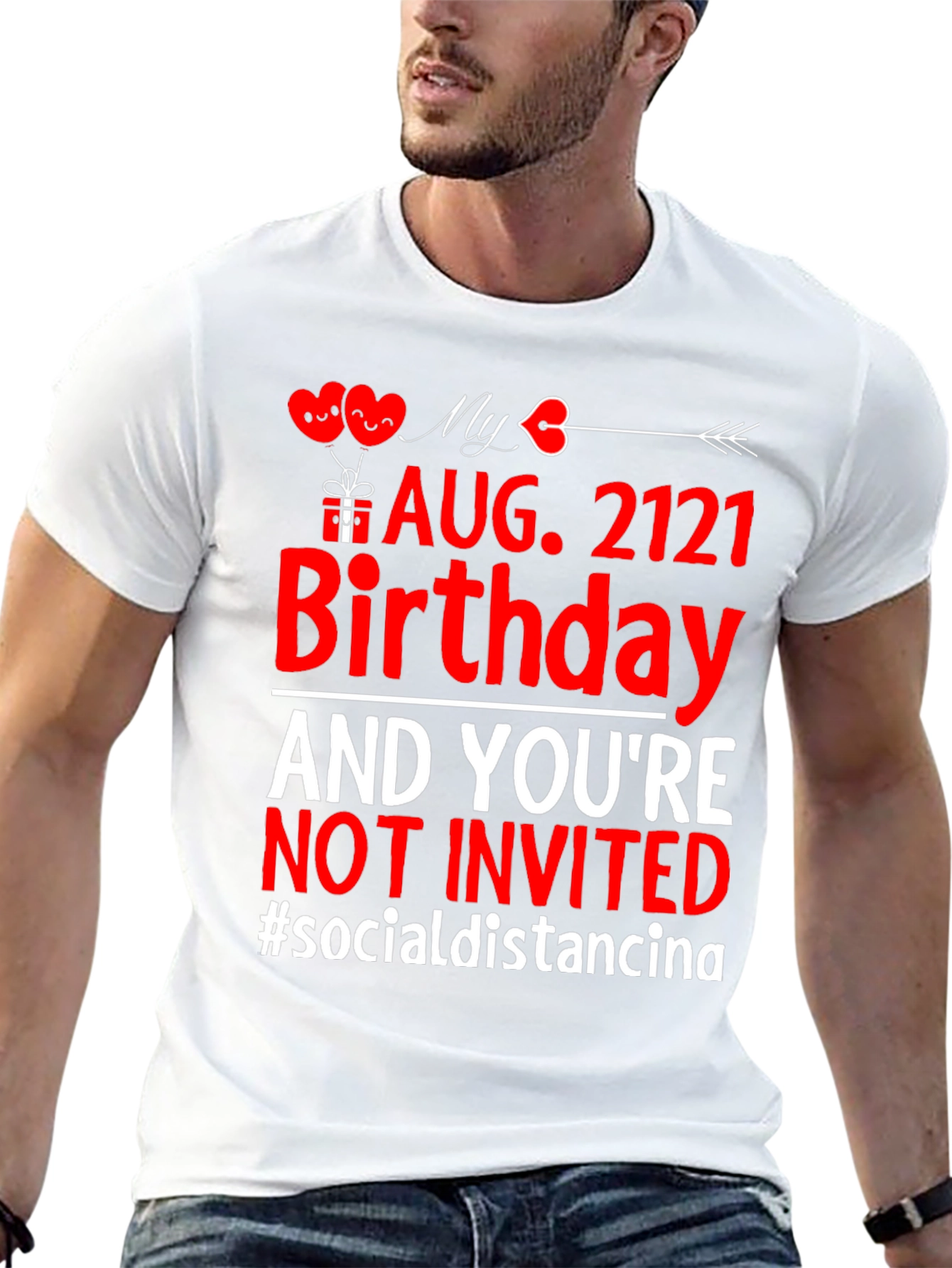 Black Funny Birthday Social Distancing T-Shirt view 13