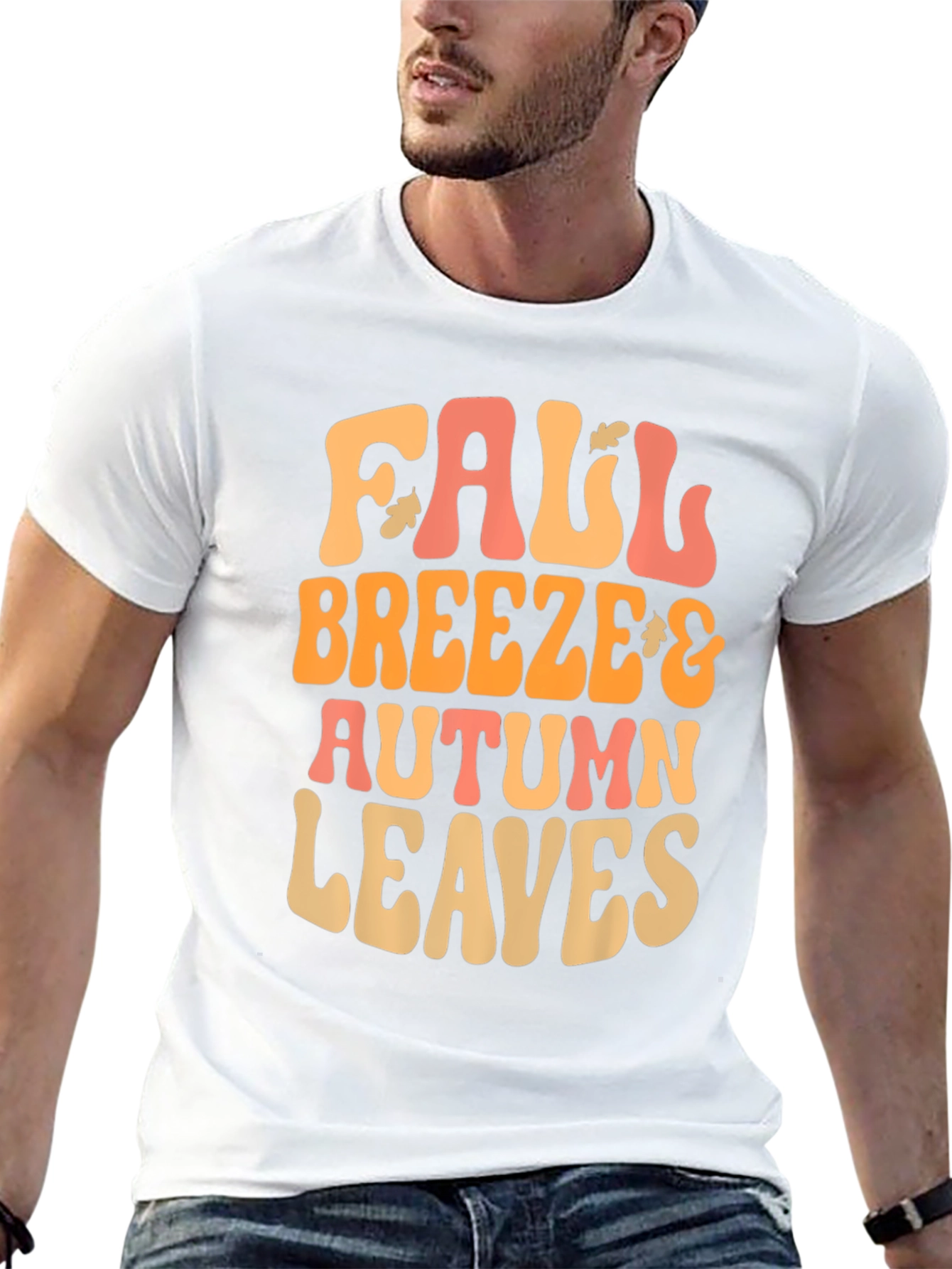 Black Fall Breeze Autumn Leaves Graphic Tee view 13