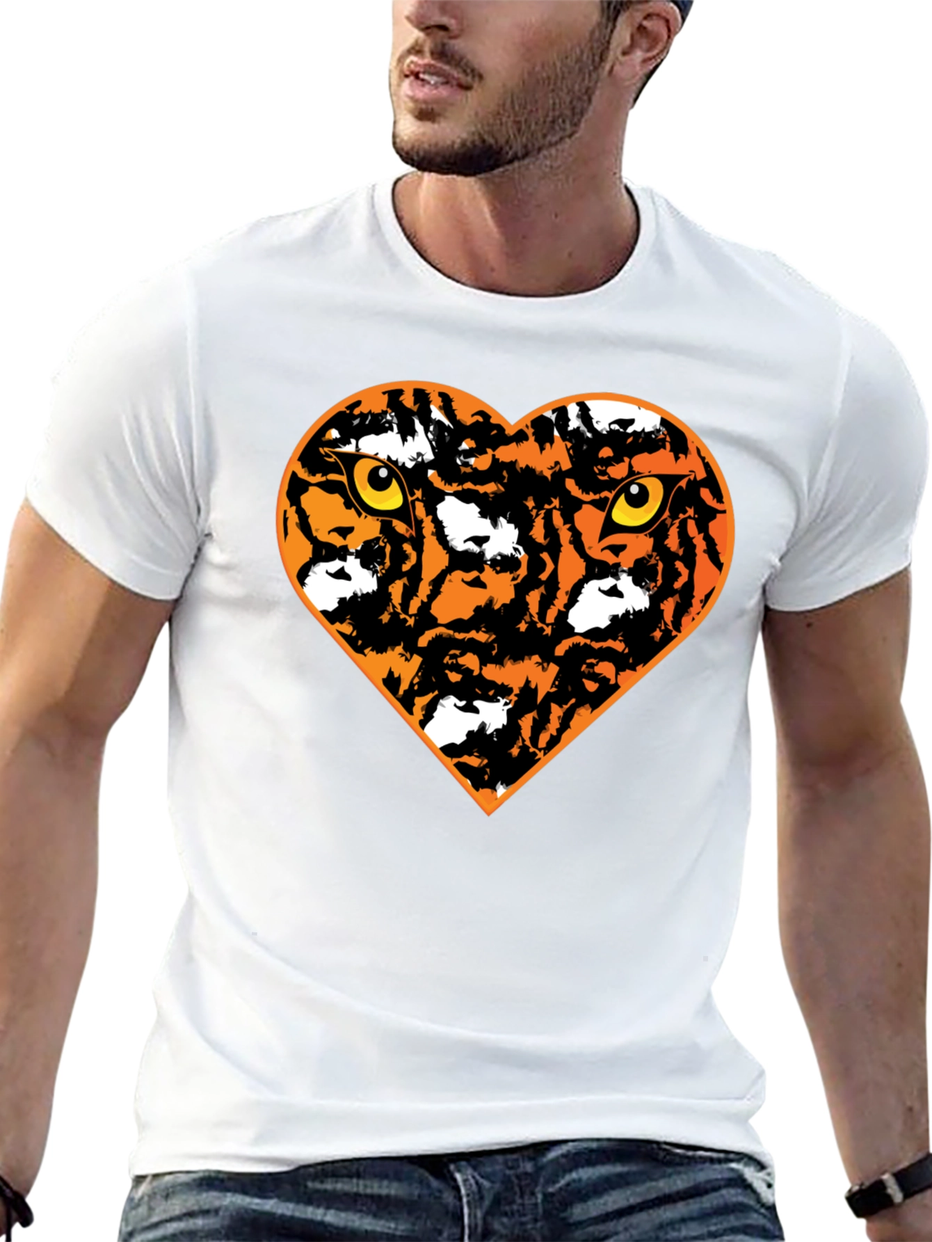 Black Tiger Heart Graphic T-Shirt - Black view 13