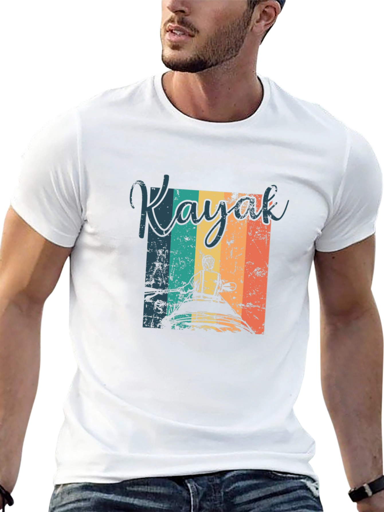 Black Vintage Kayak T-Shirt - Retro Paddling Tee view 13