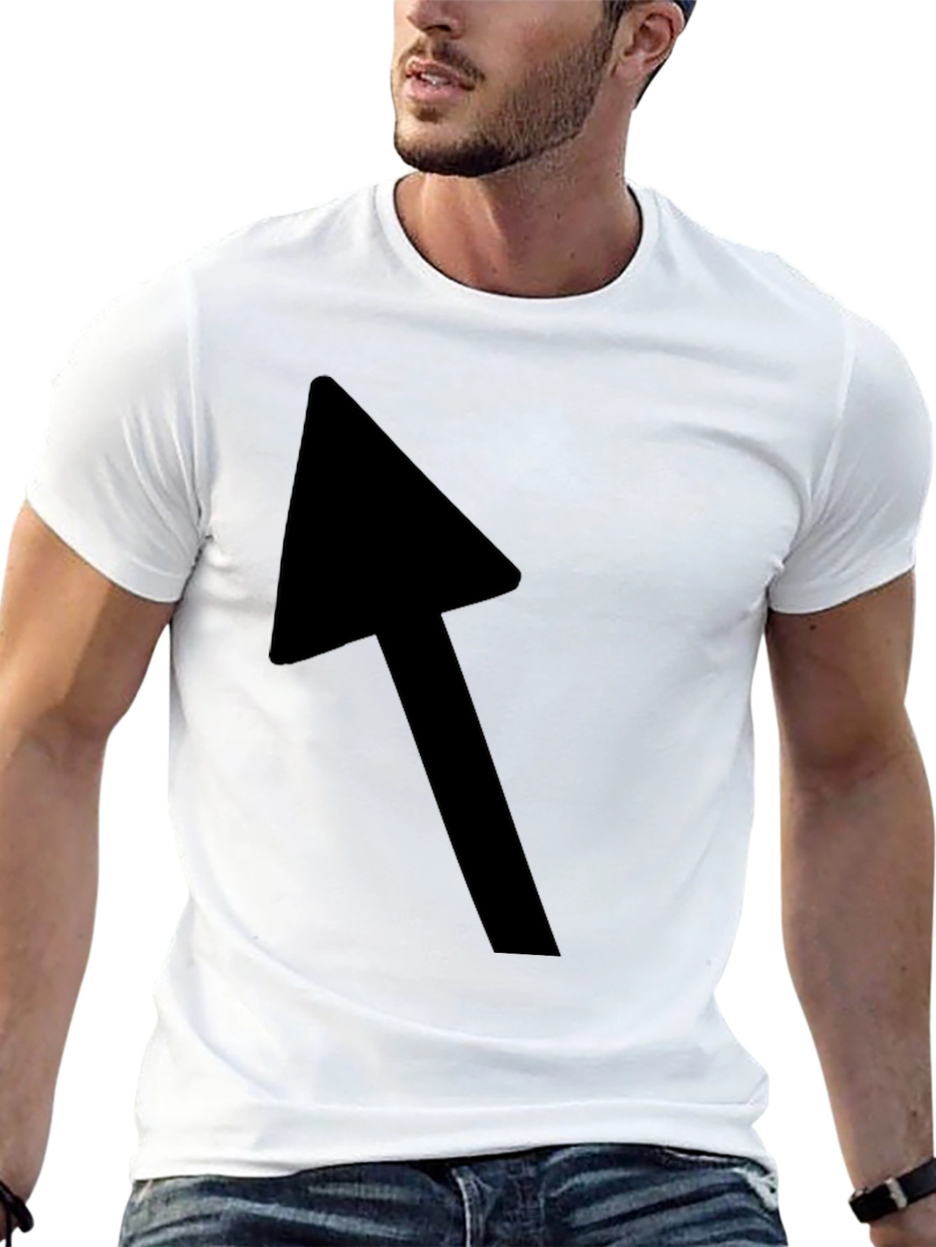 Black Black T-Shirt with Bold Arrow Graphic view 13