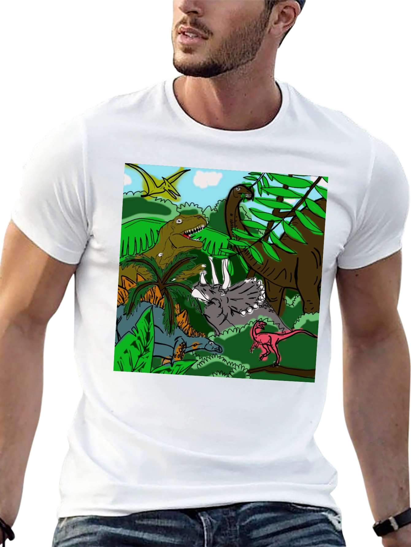 Black Dinosaur T-Shirt: Prehistoric Adventure Tee view 13