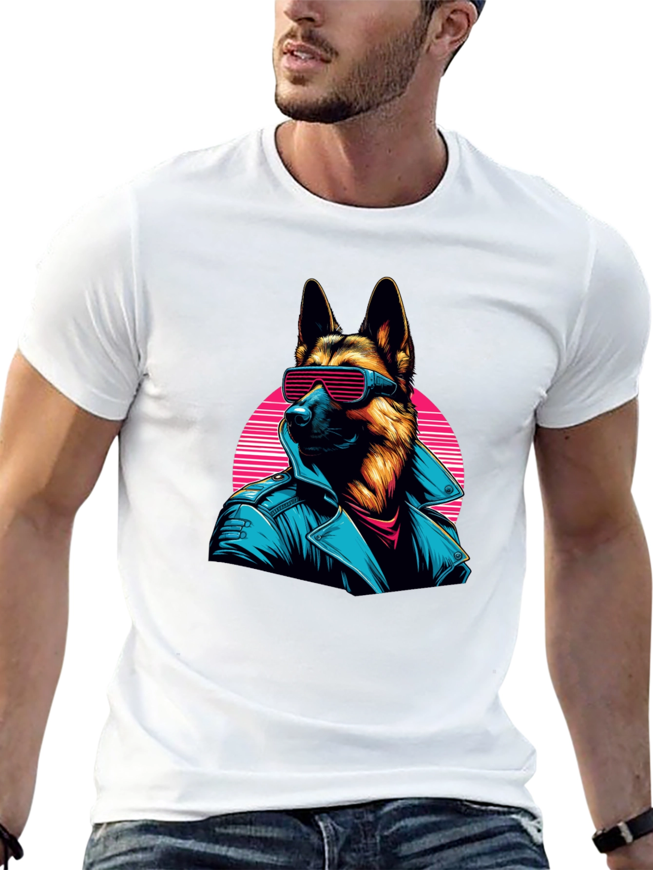 Black Retro Dog T-Shirt view 13