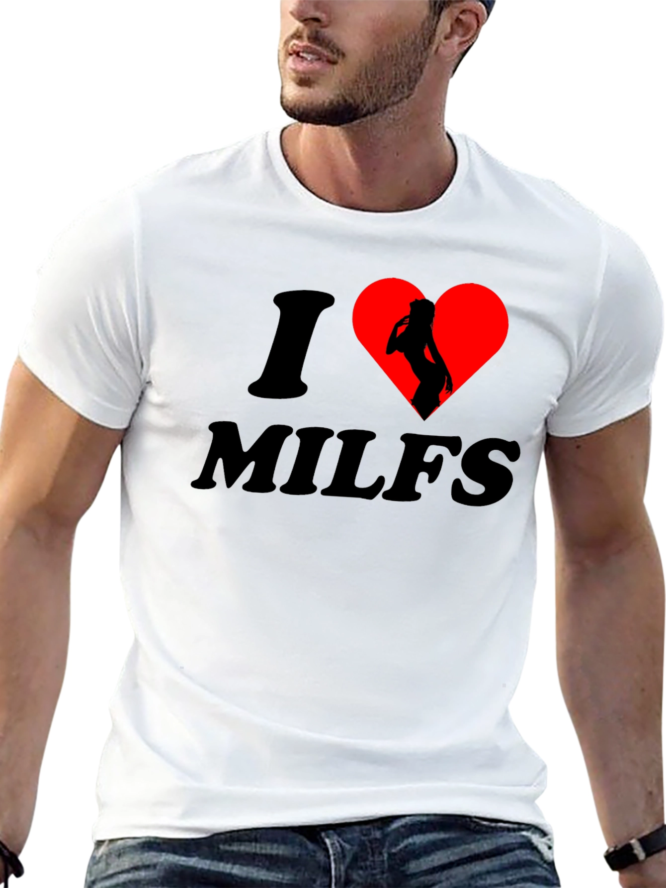 Black I Heart MILFS T-Shirt: Bold Graphic Tee for Confident Individuals view 13