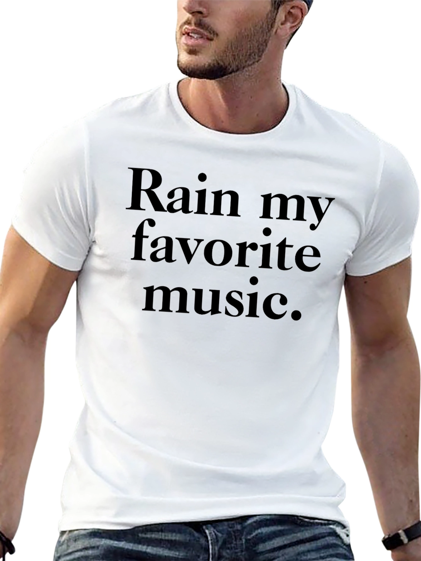 Black Rain My Favorite Music Black Graphic Tee view 13