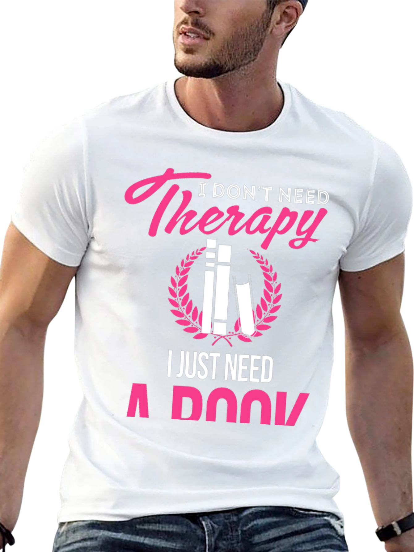 Black Therapy Book Lover Graphic T-Shirt view 13