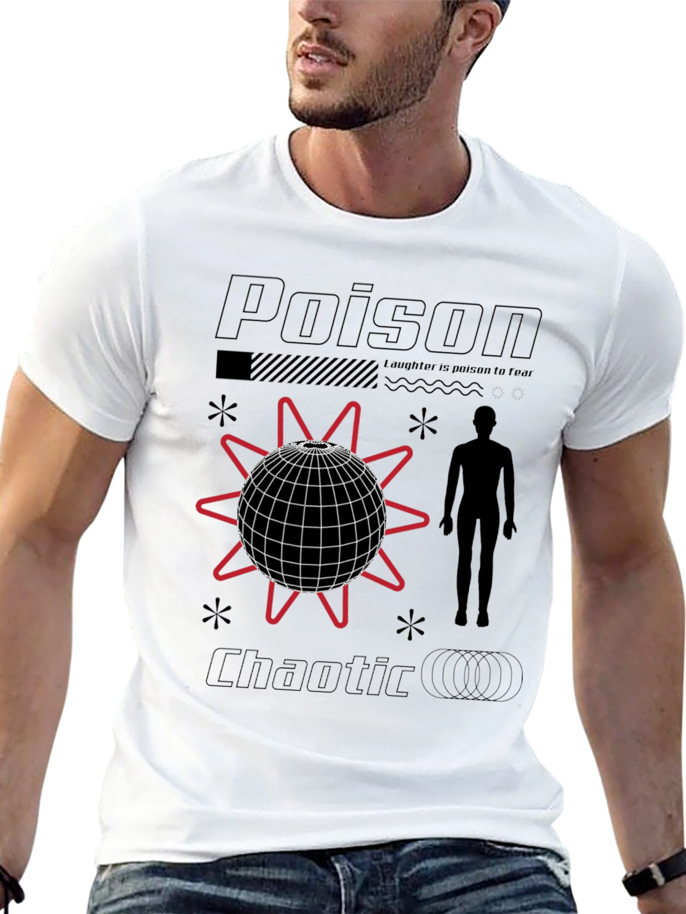 Black Poison Chaotic Graphic Tee - Trendy Streetwear view 13