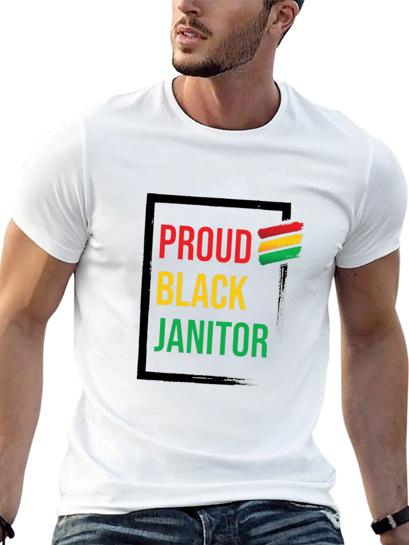 Black Proud Black Janitor T-Shirt view 13