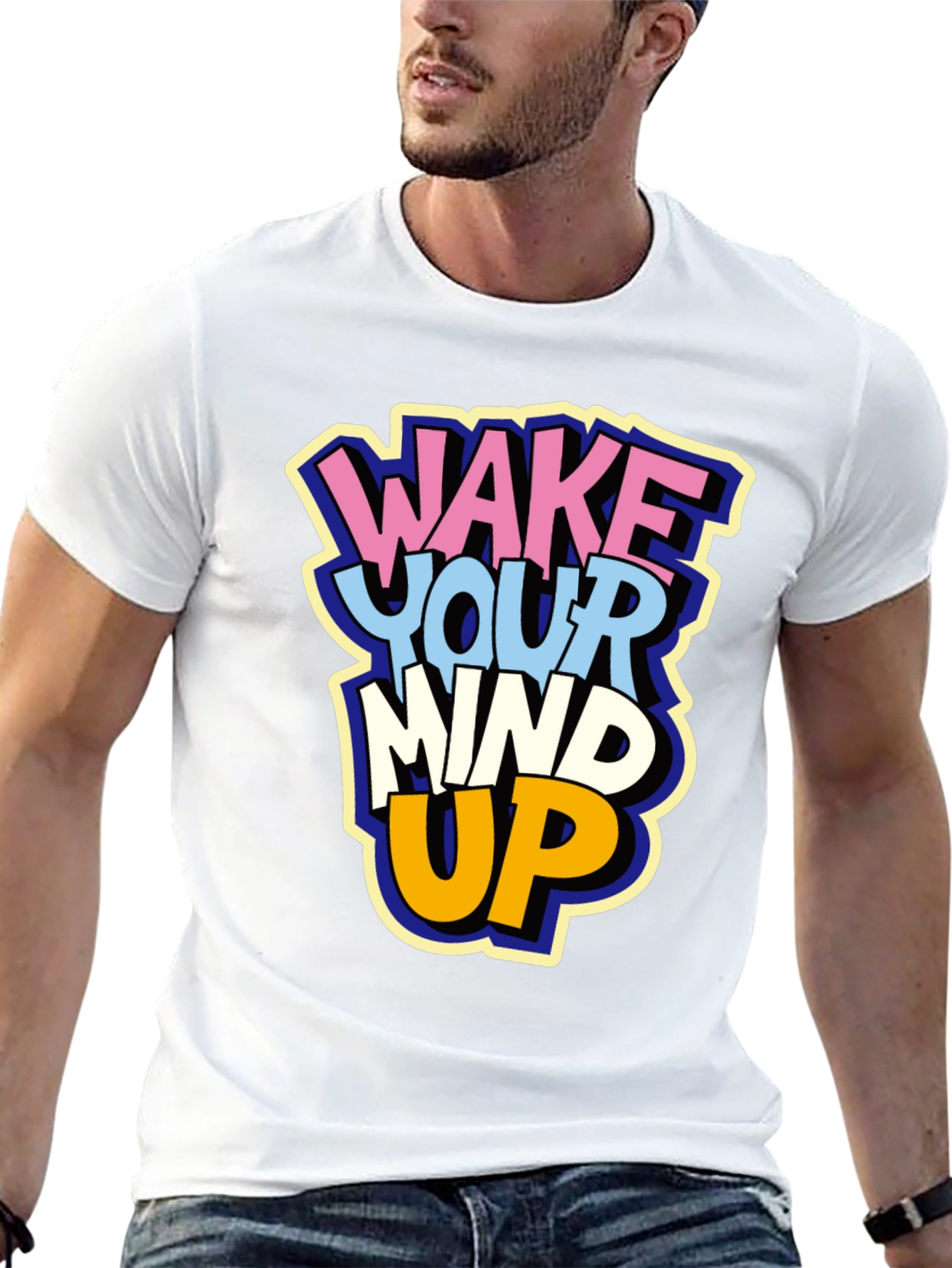 Black Wake Your Mind Up Graphic T-Shirt view 13