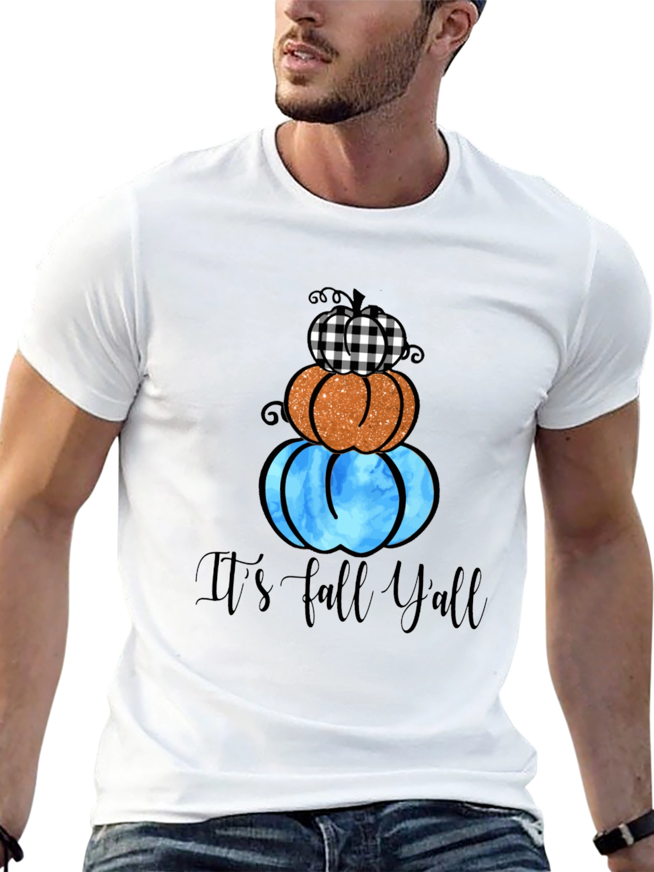Black Fall Y'all Pumpkin Stack Tee view 13