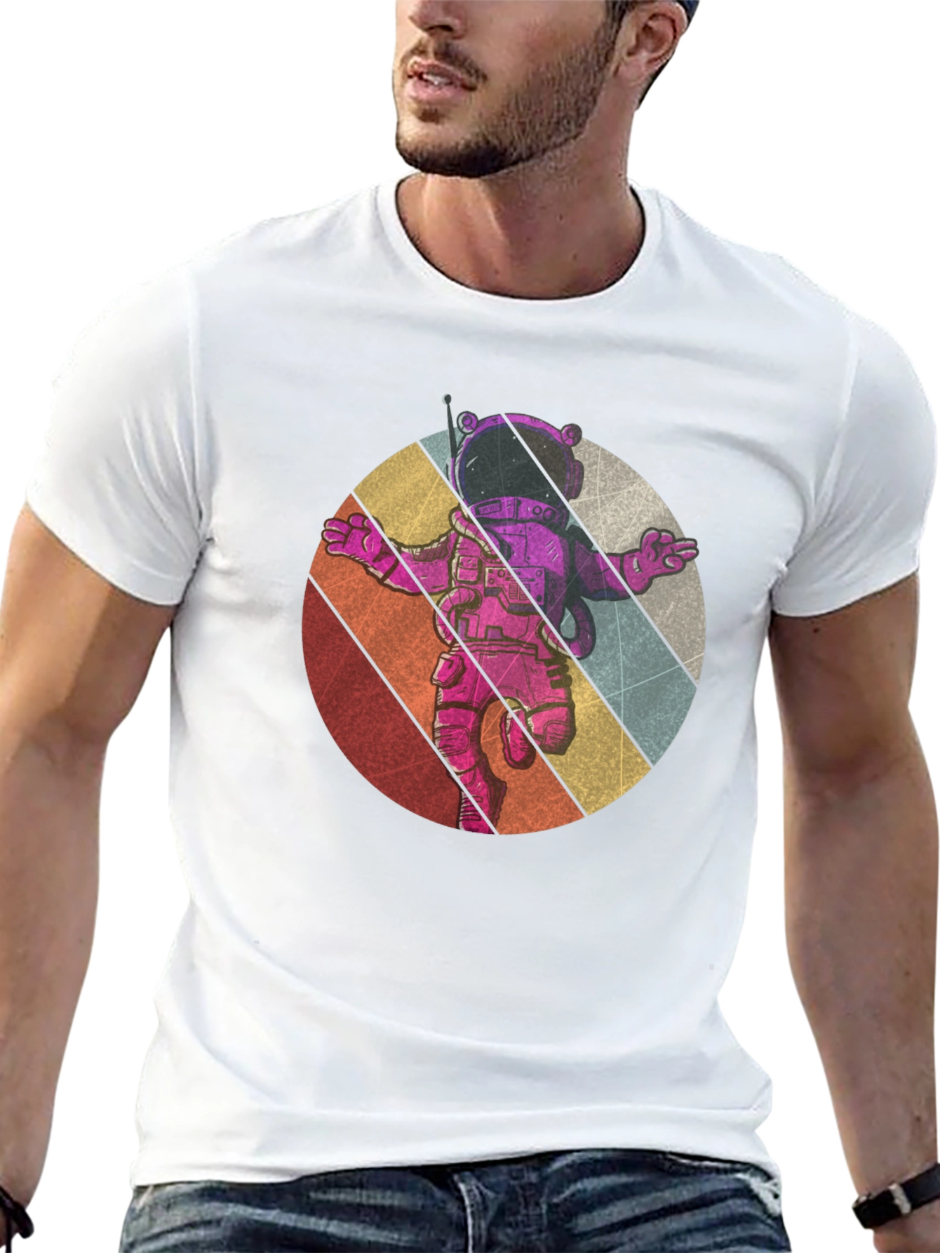 Black Retro Astronaut Graphic Tee - Black view 13