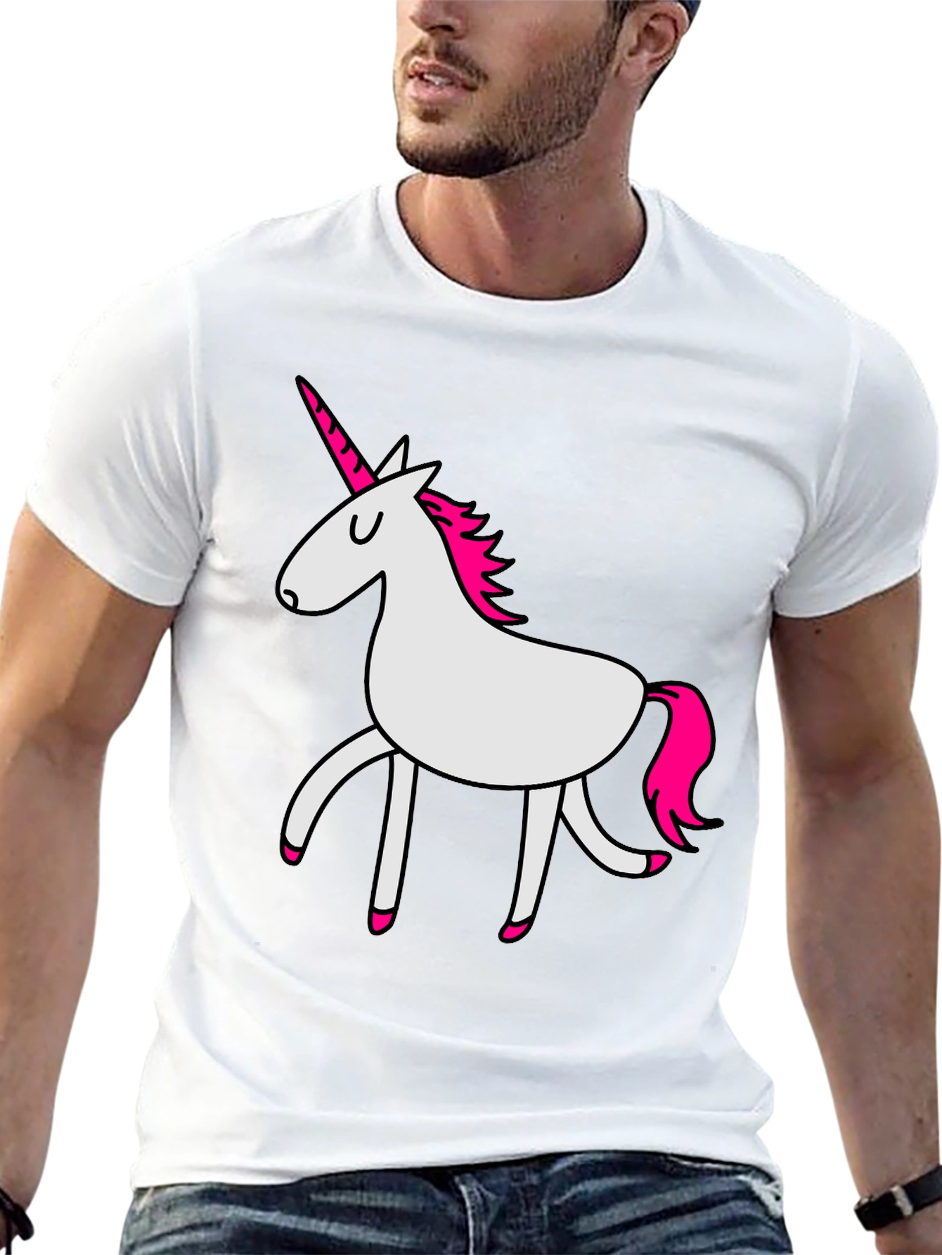Black Unicorn Graphic T-Shirt - Black Crew Neck Tee view 13