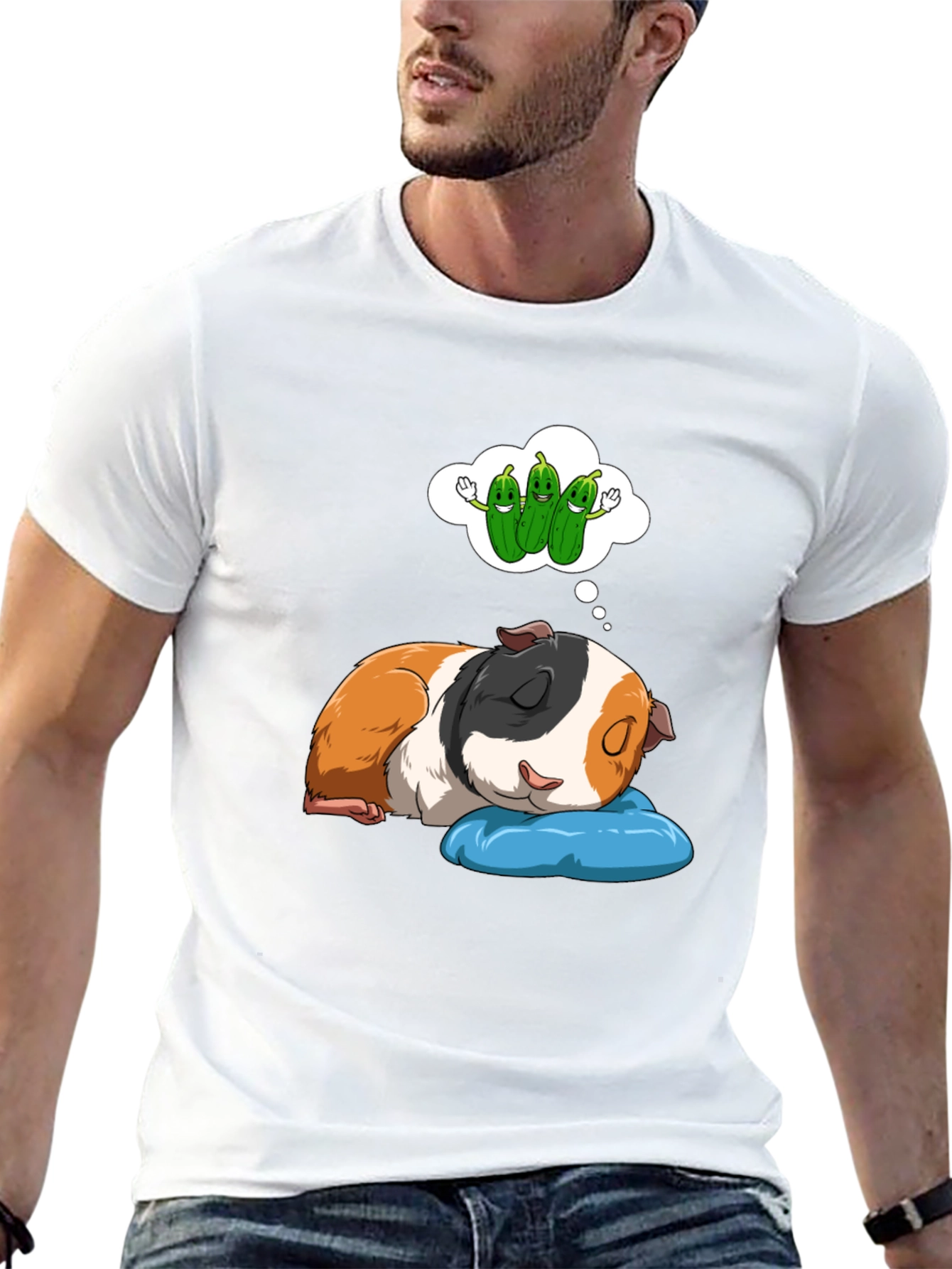 Black Dreaming Guinea Pig T-Shirt - Cute Pet Lover Tee view 13