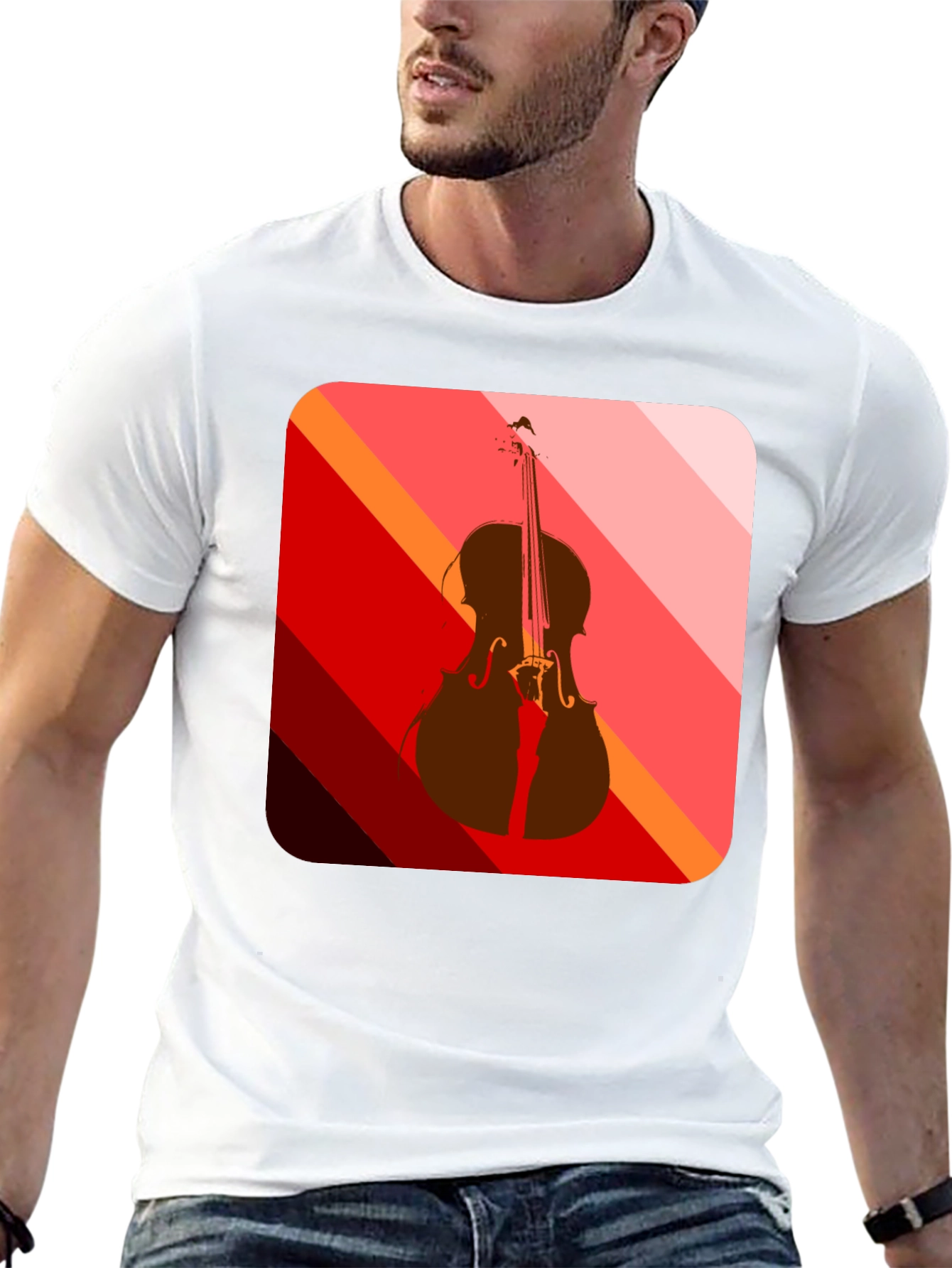 Black Abstract Cello Graphic Tee - Black view 13