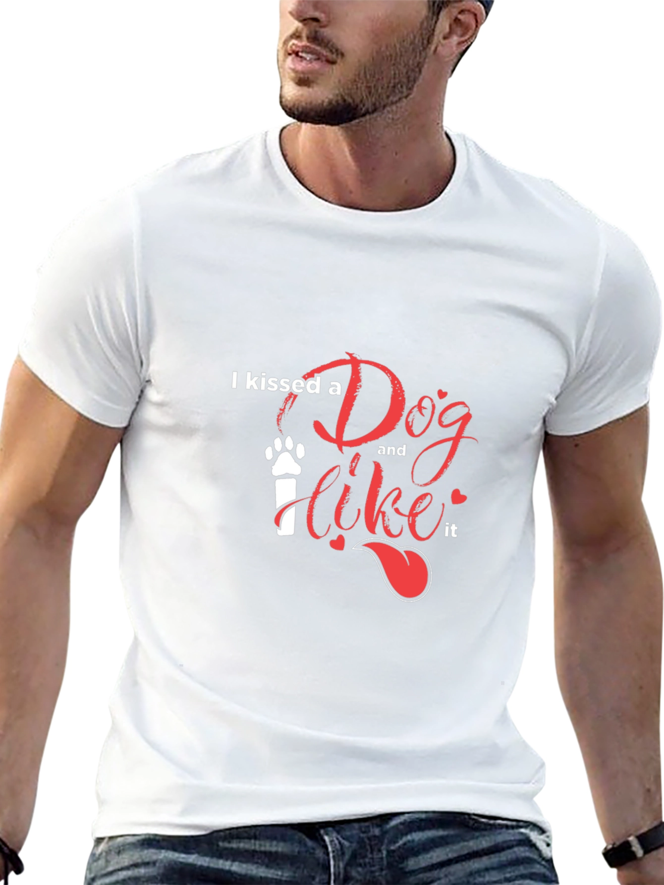 Black I Kissed A Dog T-Shirt - Casual Black Tee view 13