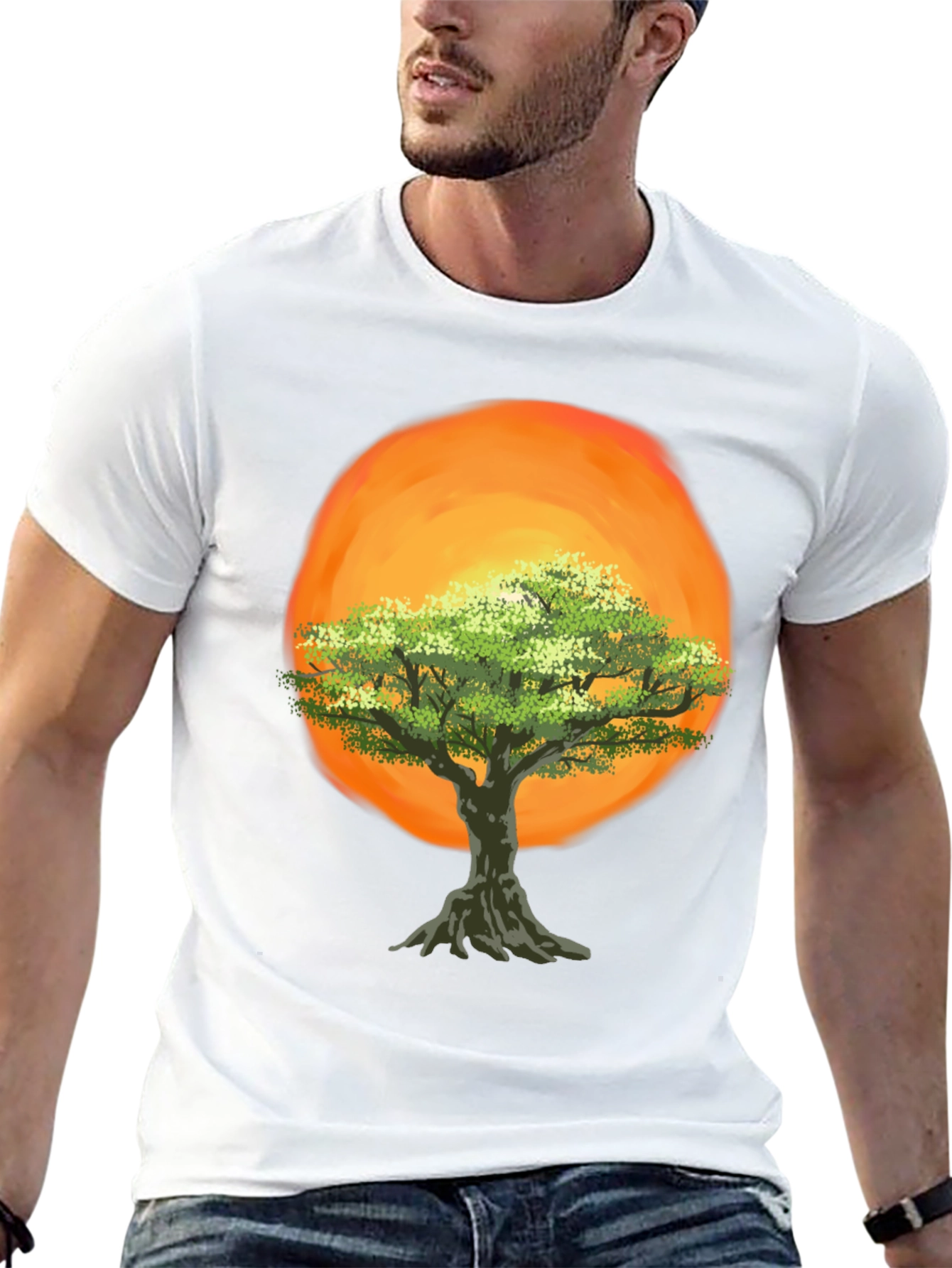 Black Tree of Life Graphic Tee - Sunset Design view 13