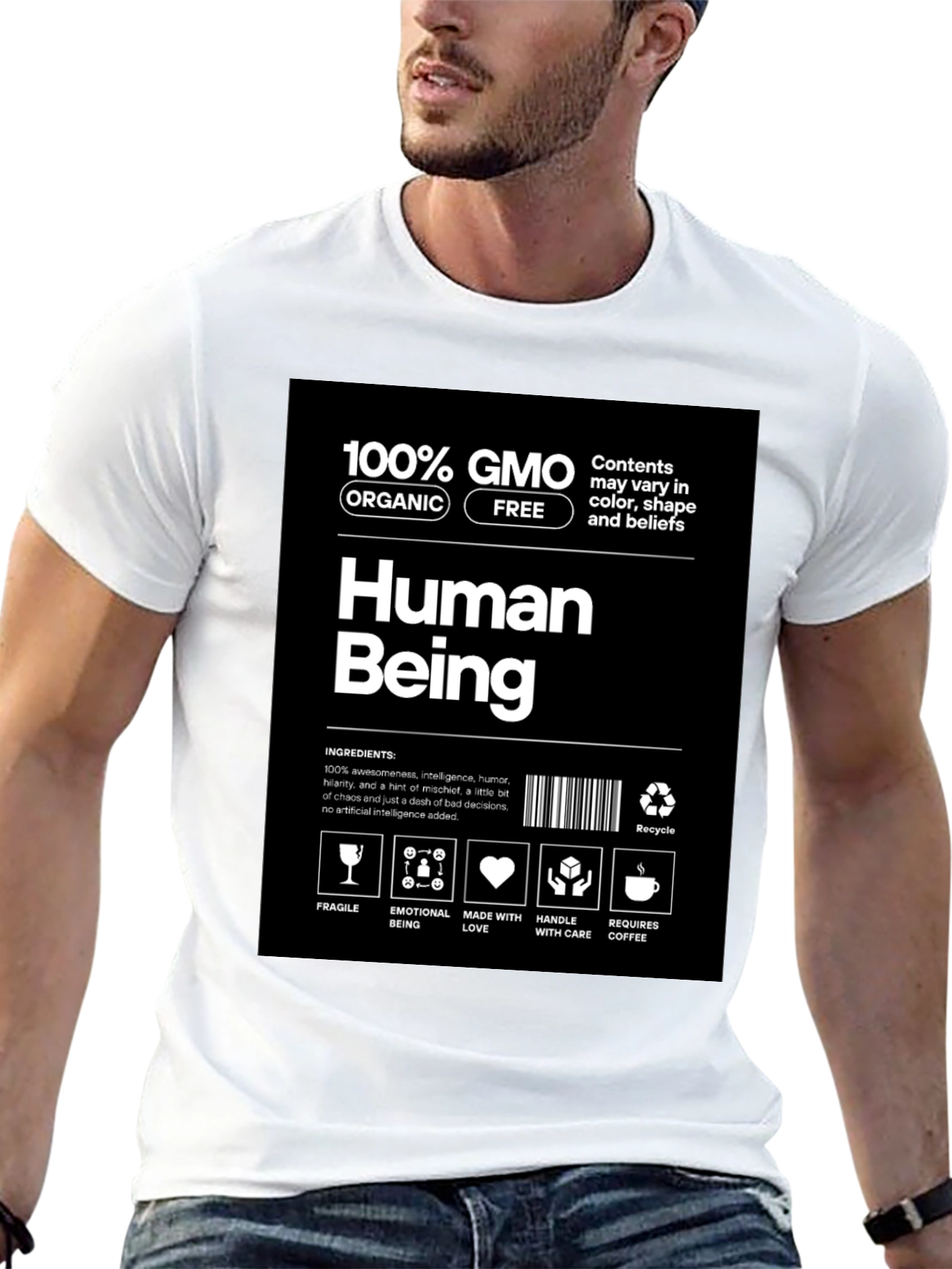 Black Human Being Ingredients T-Shirt view 13