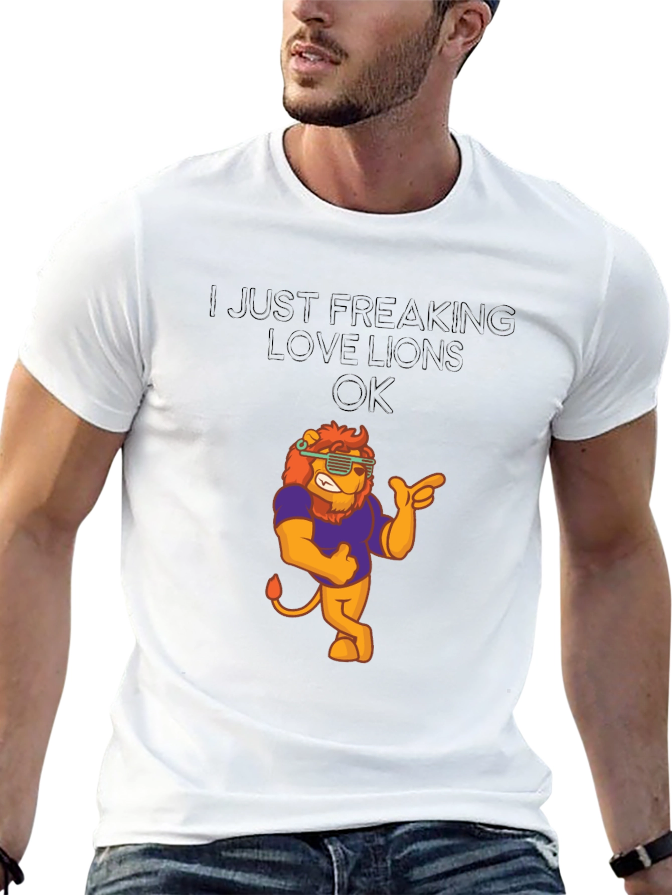 Black I Just Freaking Love Lions T-Shirt - Funny Lion Graphic Tee view 13