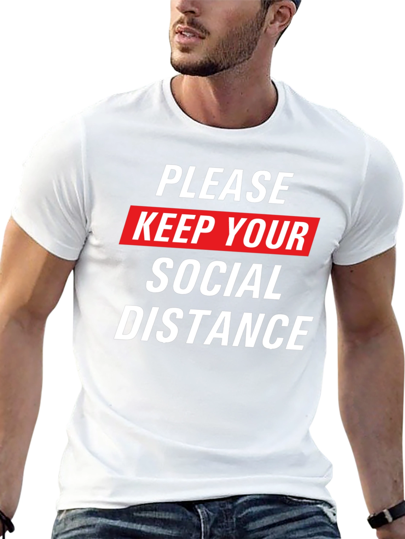 Black Social Distance Graphic Tee view 13